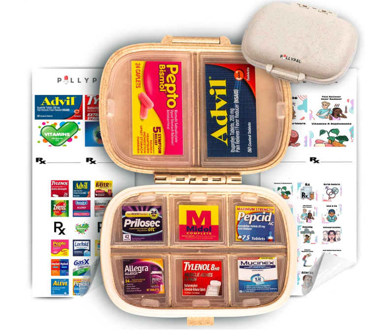 handy over the counter medicine pack to keep in travel bag.