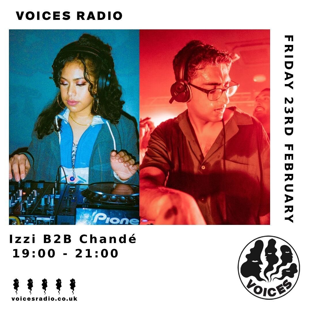 For this month&rsquo;s show, @izzi_thein will be taking over the show alongside @chandedj. Lock in @voices_radio from 7-9pm 🎵 💫