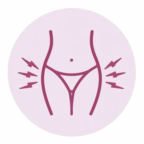Pelvic pain awareness and therapy icon