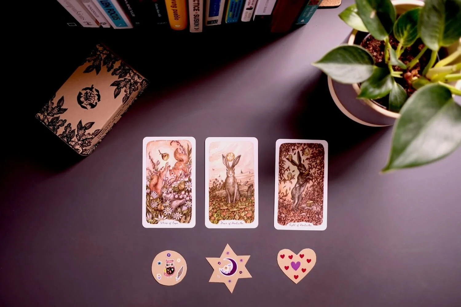 The tarot cards from the Oak Ash and Thorn deck