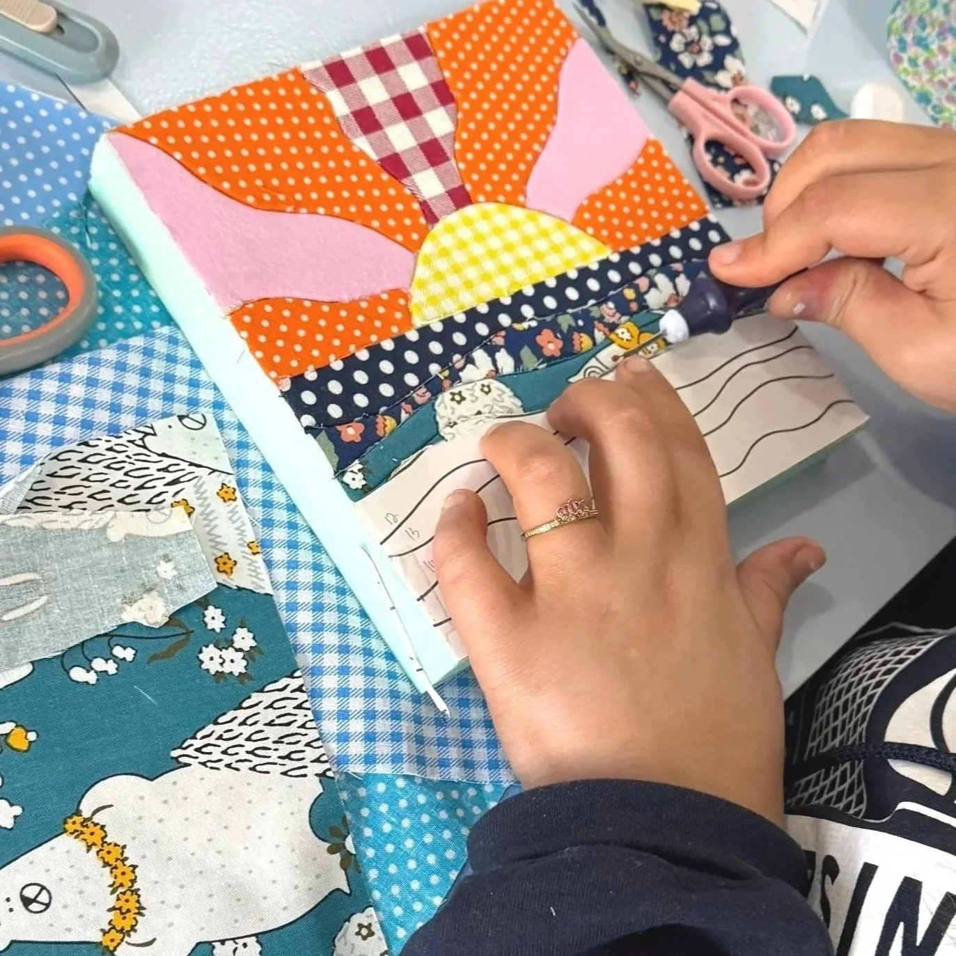 The art of Kinusaiga.  Handcrafting fabric scraps into a beautiful piece of art