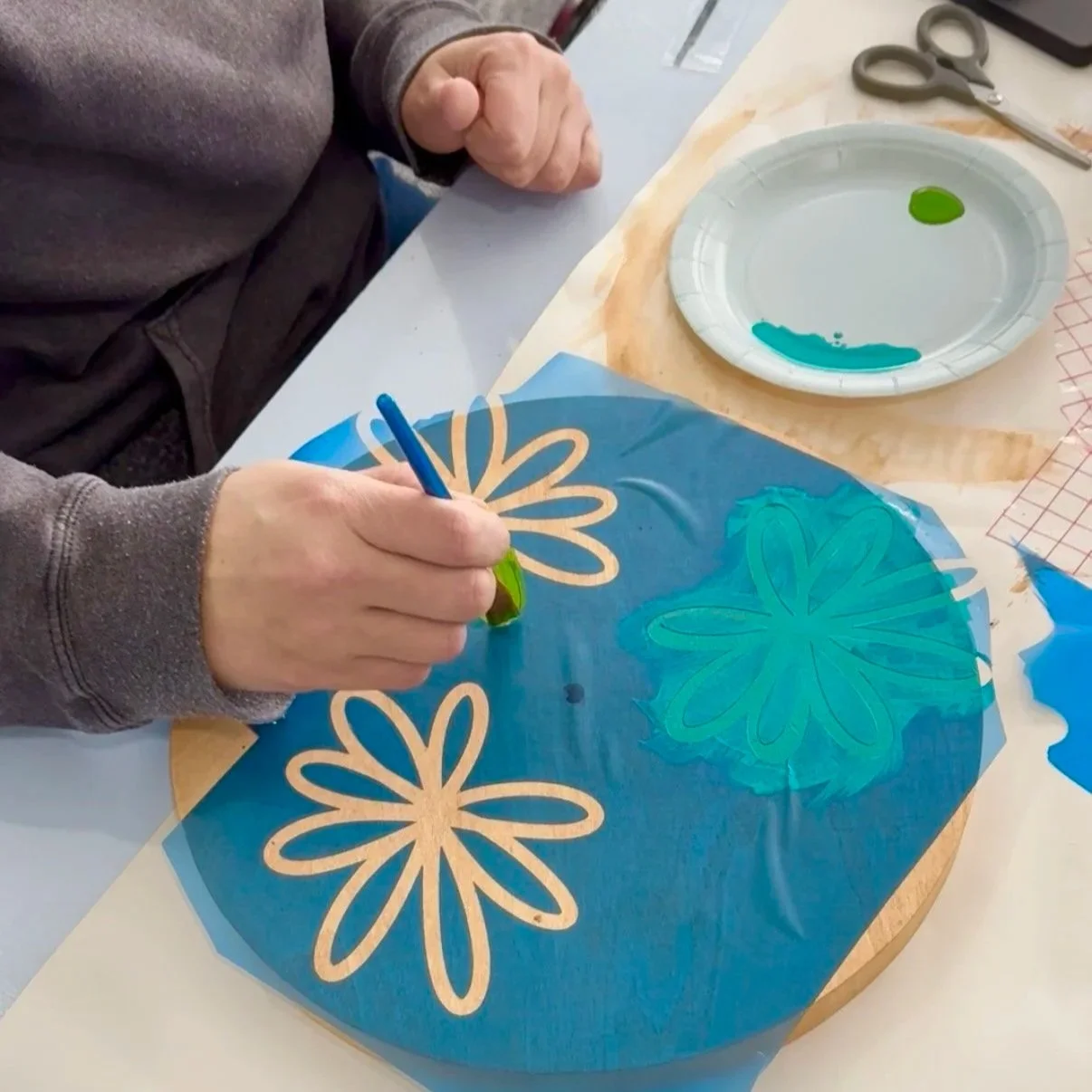 Creativity has no limits in the clock-making class.  Start with a blank canvas and leave with a timeless piece of functional art.