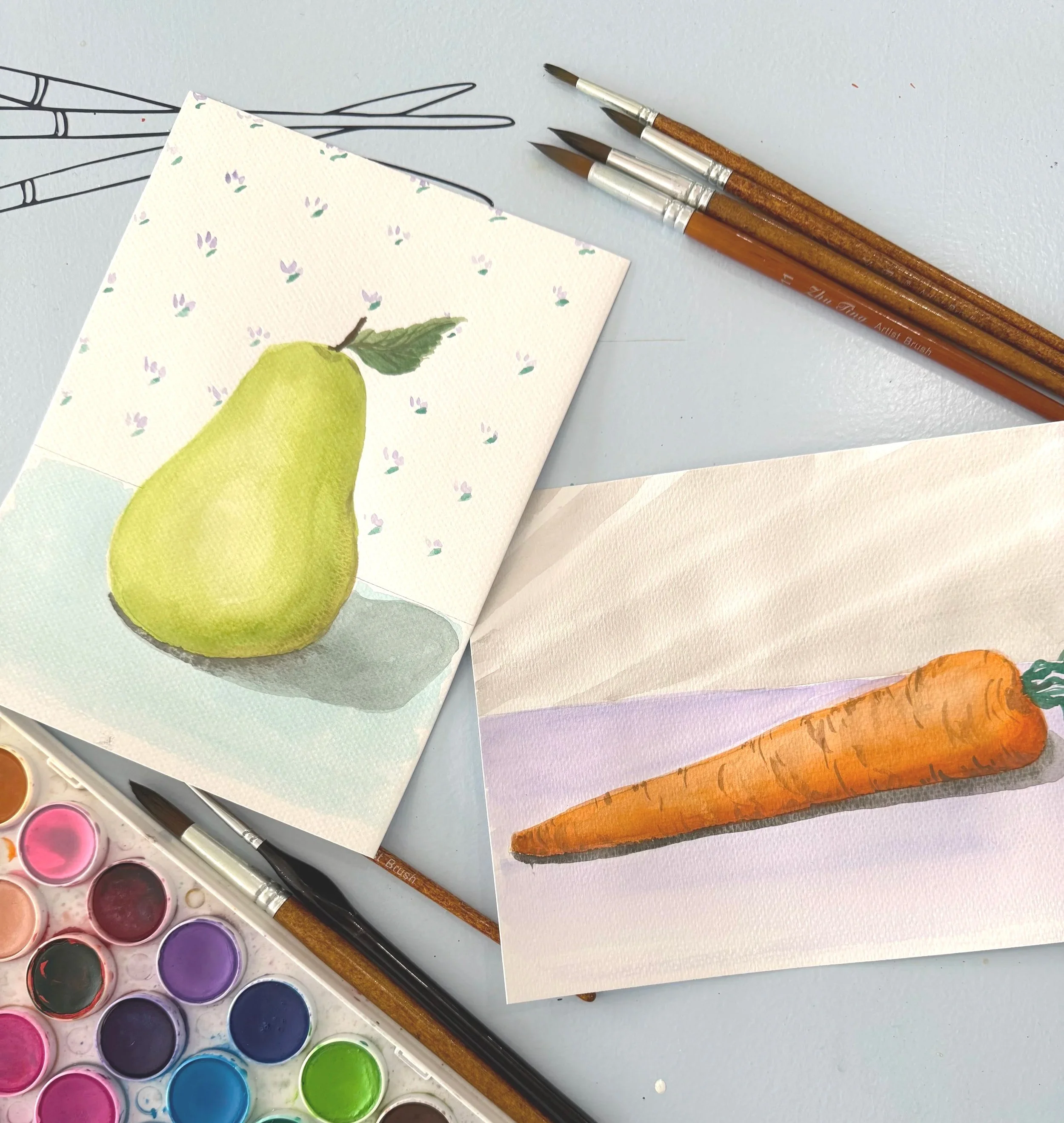 Watercolor painting created at Three Blue Brushes Studio (Copy)