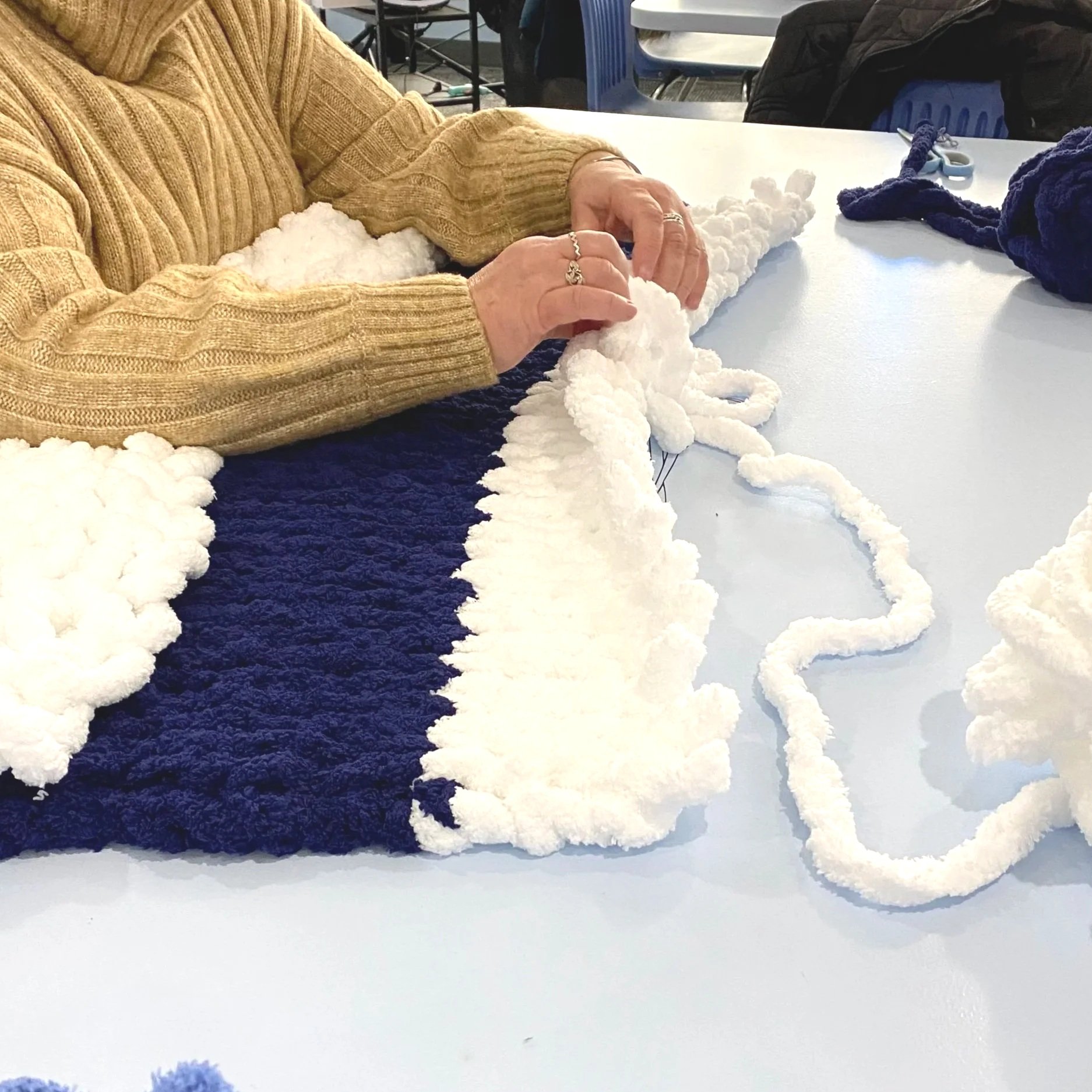 1/24/26 Hand-Crocheted Chunky Blanket: 1-4(ish)pm