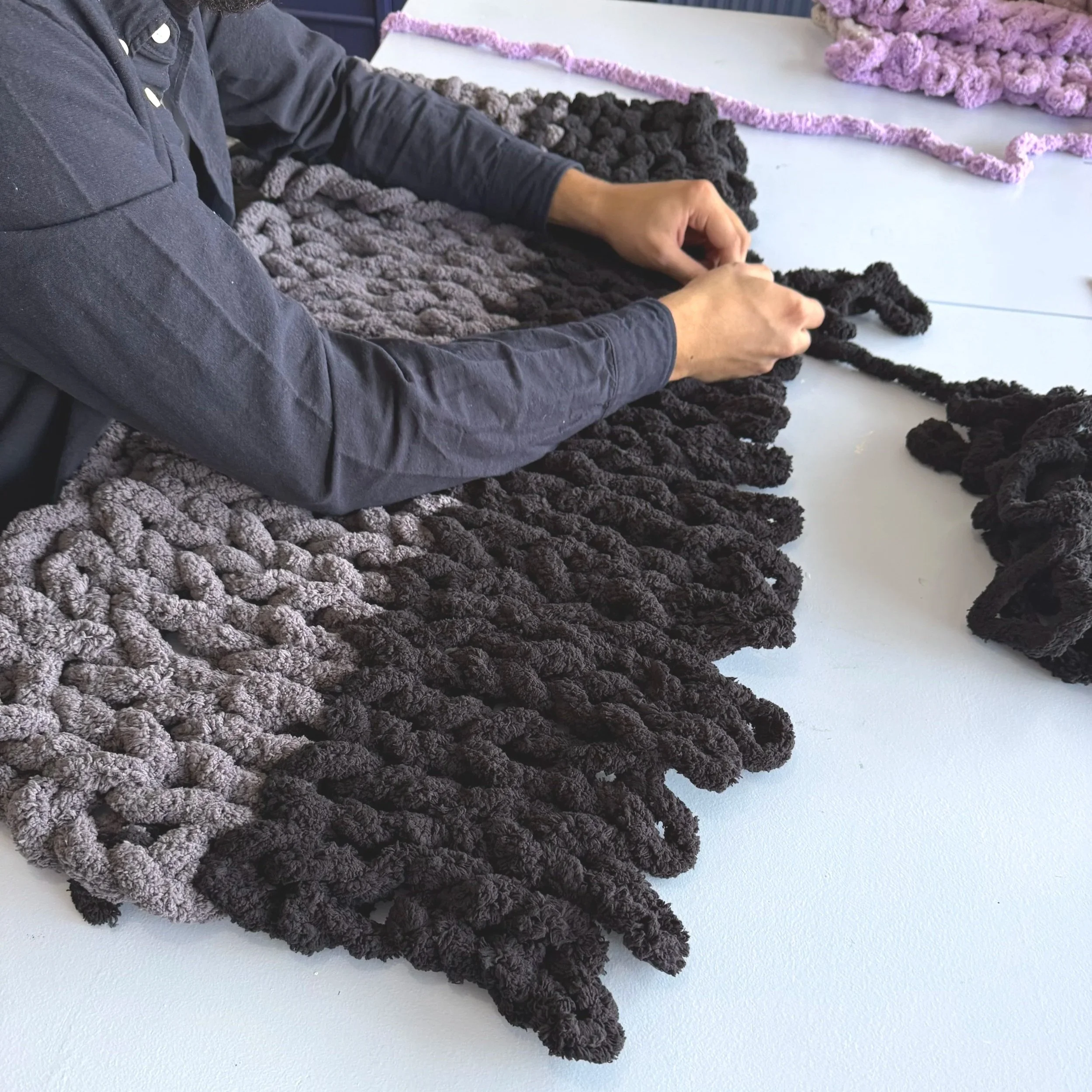 Cozy and creative.  Make a beautiful and dramatic hand-crocheted blanket