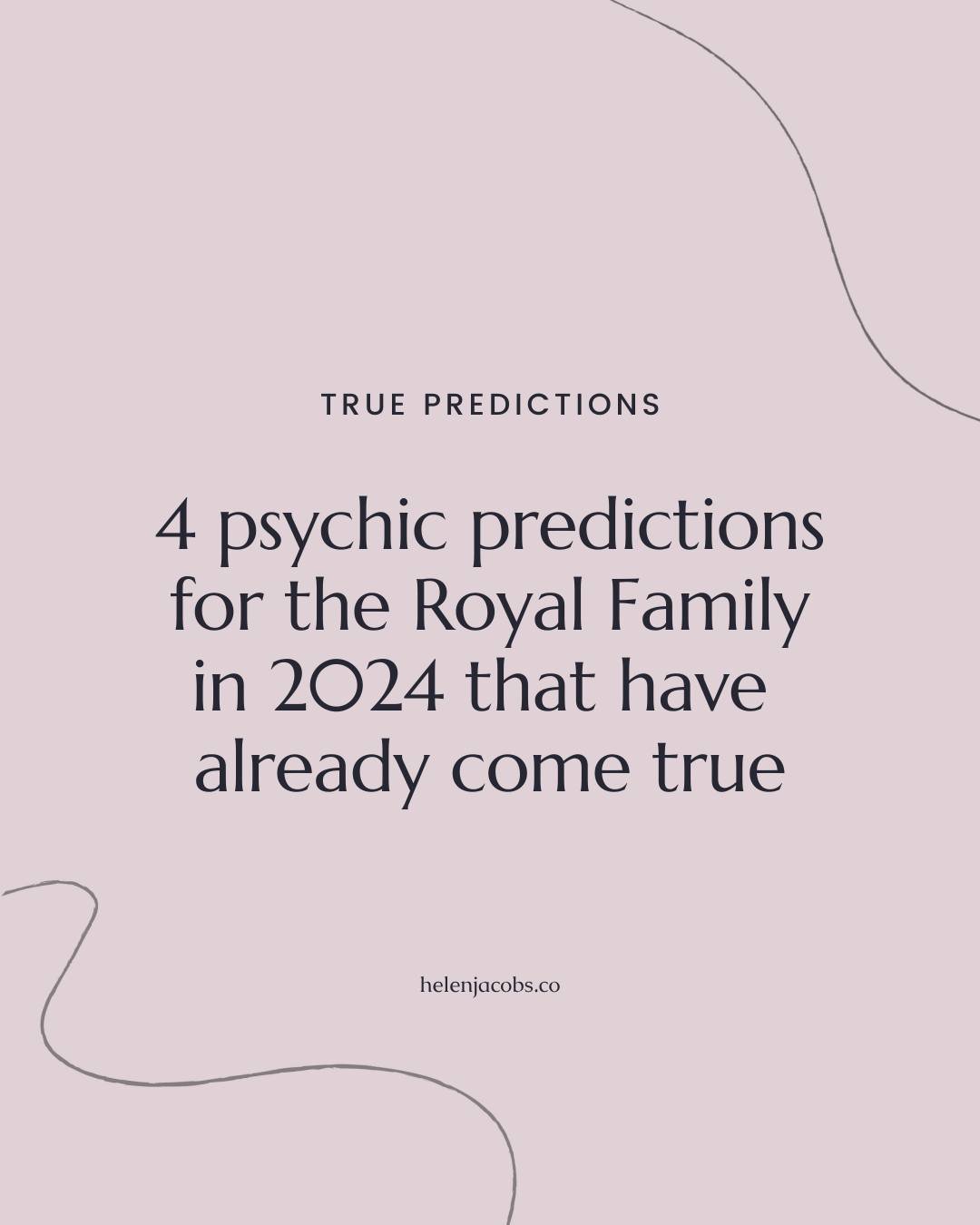 Something a little different from me today. I'm sharing the true psychic predictions I've made on the Royal Family for 2024, dated to late 2023 and long before double diagnoses and spiralling conspiracy theories. ⁠
⁠
Swipe through to see which psychi
