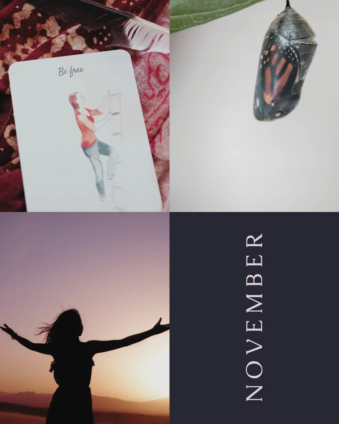 Something&rsquo;s swirling this month&hellip; can you feel it? 

November&rsquo;s energy is EMERGE and this week in particular is BE FREE &mdash;what is opening up for you now? Where can you choose to be free? 

All year spirit has asked us to piece 