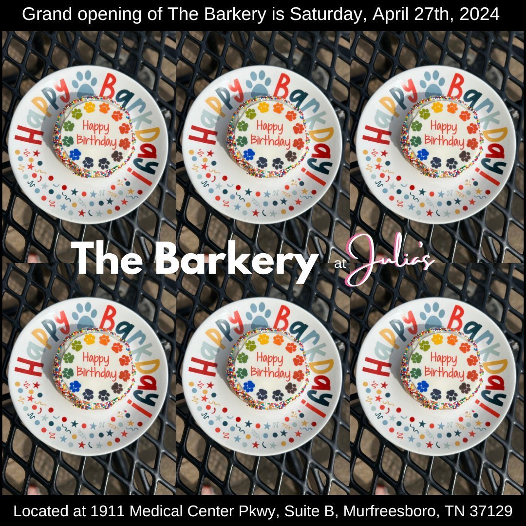 If you haven't seen yet, the grand opening of The Barkery at Julia's is next Saturday, April 27th! We will have dog treats galore and some treats for cats, too! Mark this day in your calendar and come celebrate with us all day! 💖🐾

#julias #juliash