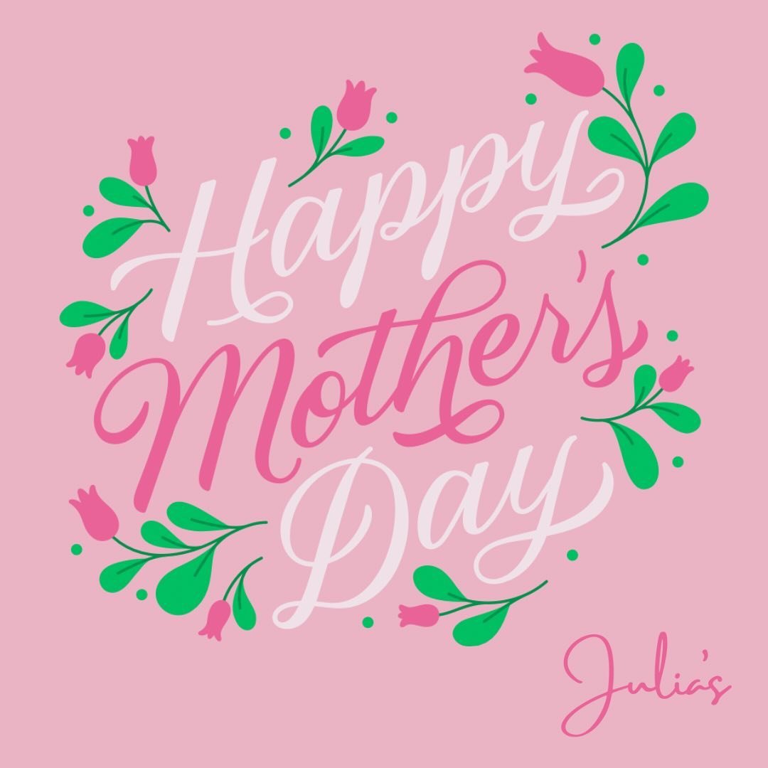 Happy Mother&rsquo;s Day! We appreciate all you do for us and hope we supplied you with the best Mother&rsquo;s Day treats! We will be closed today in observance of Mother&rsquo;s Day but will be open regular hours tomorrow! 💖💖

#julias #juliashome