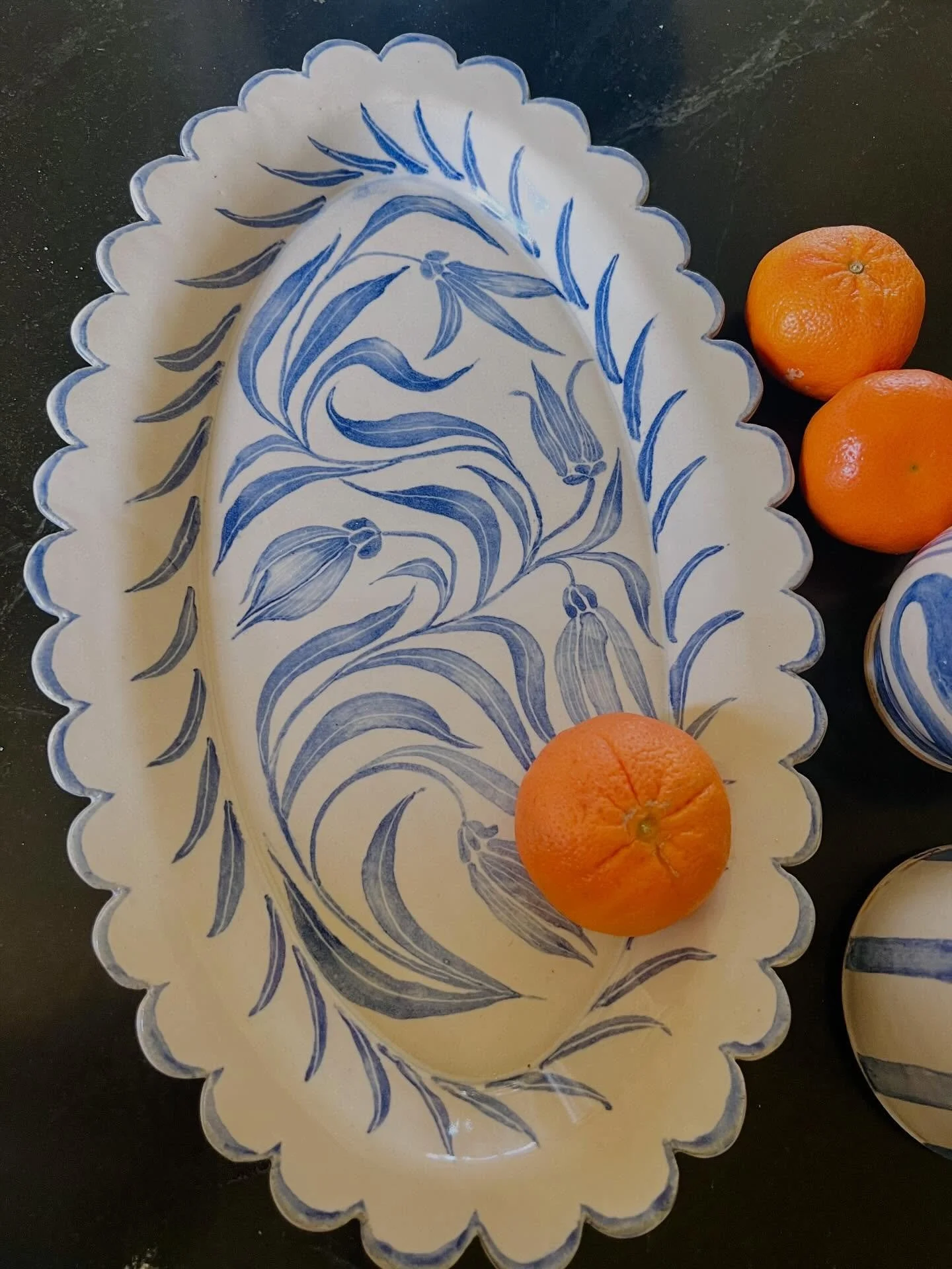 Spring serving dishes for your Ēostre, Ishtar, Passover &amp; Fools. We celebrate chocolate &amp; daffodils. #eastrockceramics #stoneware #tableware #pottery #studiopottery