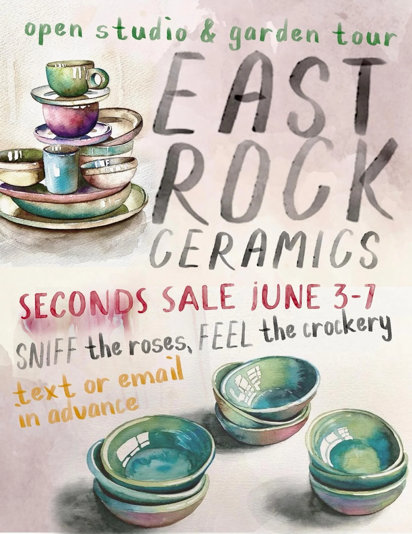Open studio &amp; garden tour
EastRockCeramics .com
June 3 to 7.  Text or email in advance
#eastrockceramics #studiopottery #pottery #dinnerware