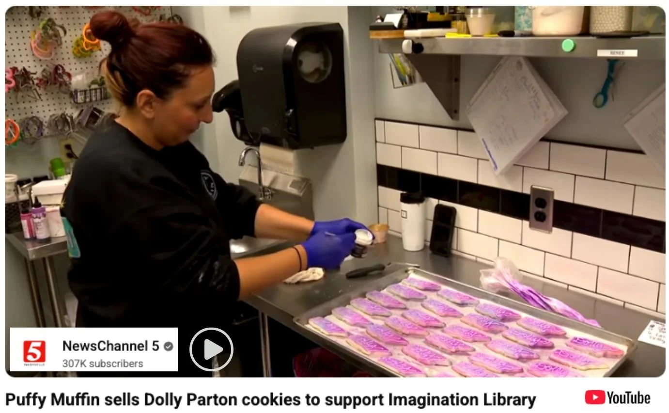 Puffy Muffin sells Dolly Parton cookies to support Imagination Library