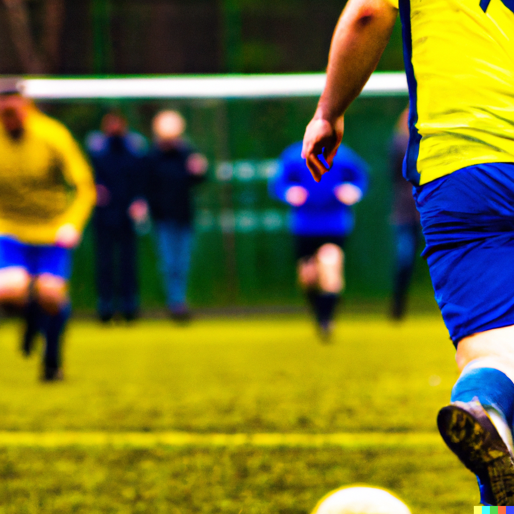 DALL·E 2023-09-12 23.36.24 - Generate a photo of people playing football on a grass pitch.png