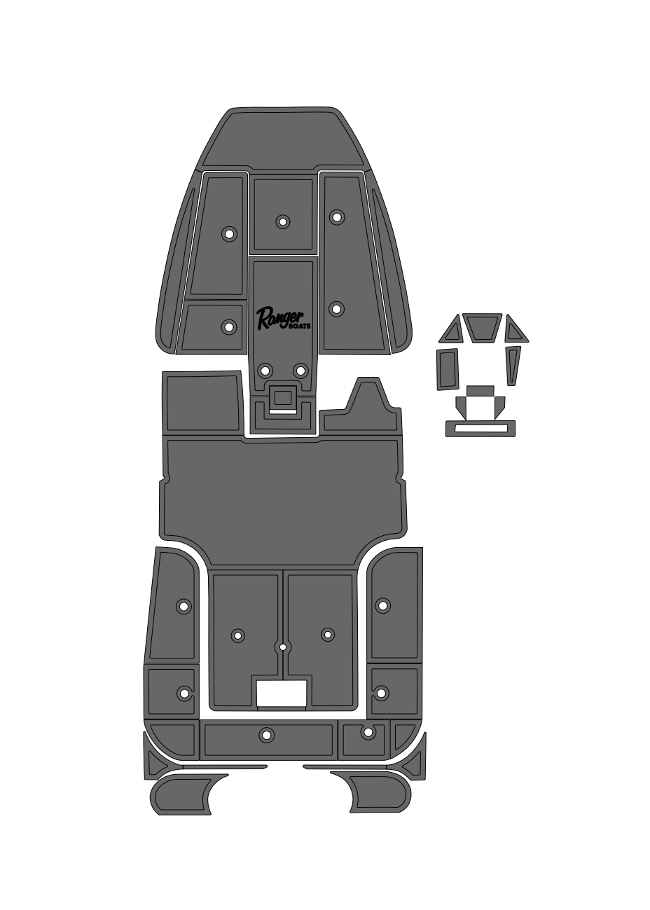 Ranger 620 VS (1999-2001) Full Boat Carpet Delete Kit