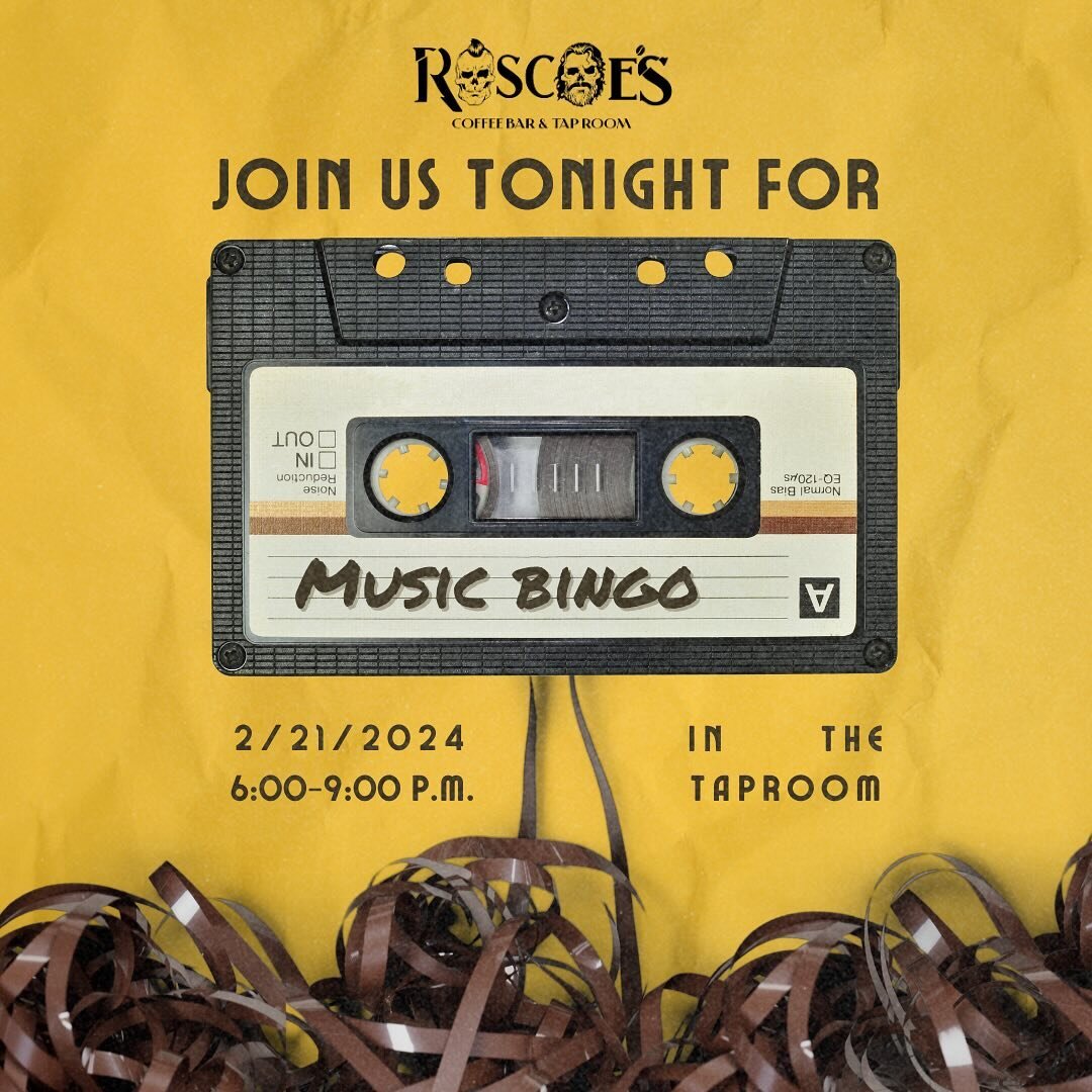 Music Bingo is back tonight @ 6pm!

💀💀☕️🍺🎵❓

#music #bingo #musicbingo #roscoeswearecfraft #craftbeer #taproom #coffeeshop #bargames #community @historicdepotdistrict @mainstreetrichmondin @homeinwayne