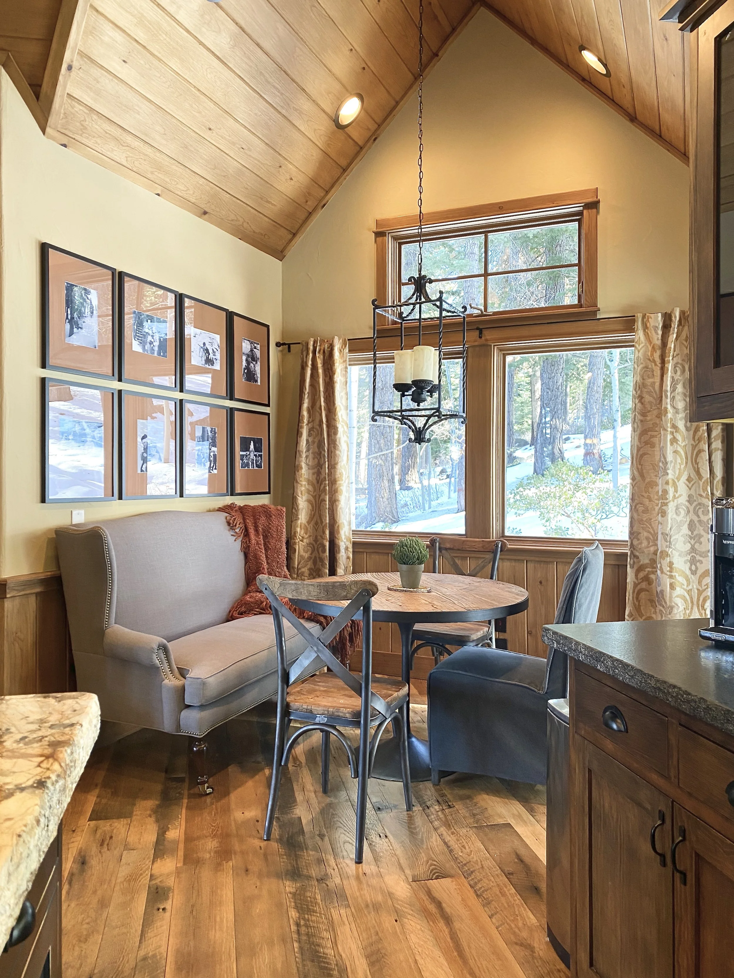 Rustic breakfast room at Gray Wolf Haven