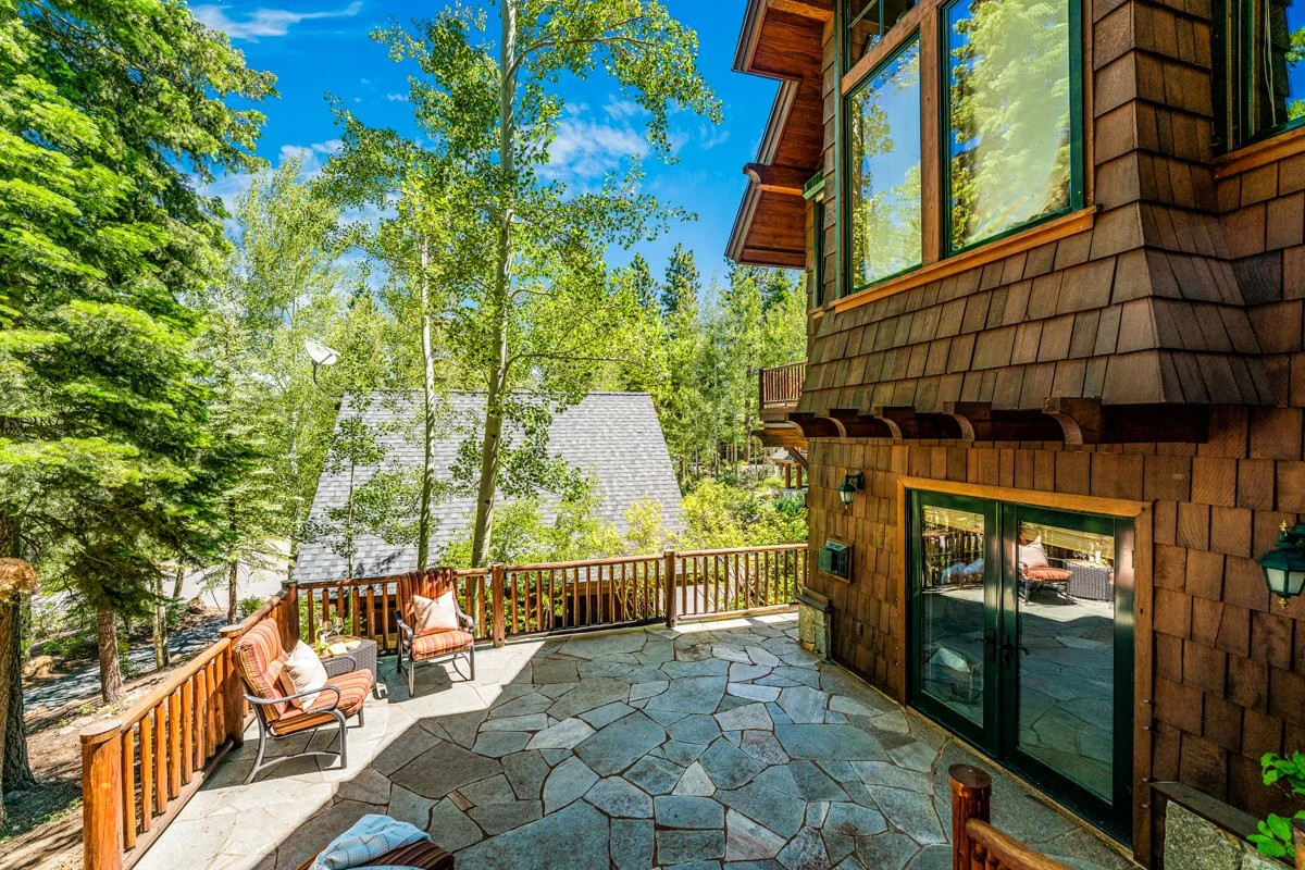Lower patio at Gray Wolf Haven with private spa.