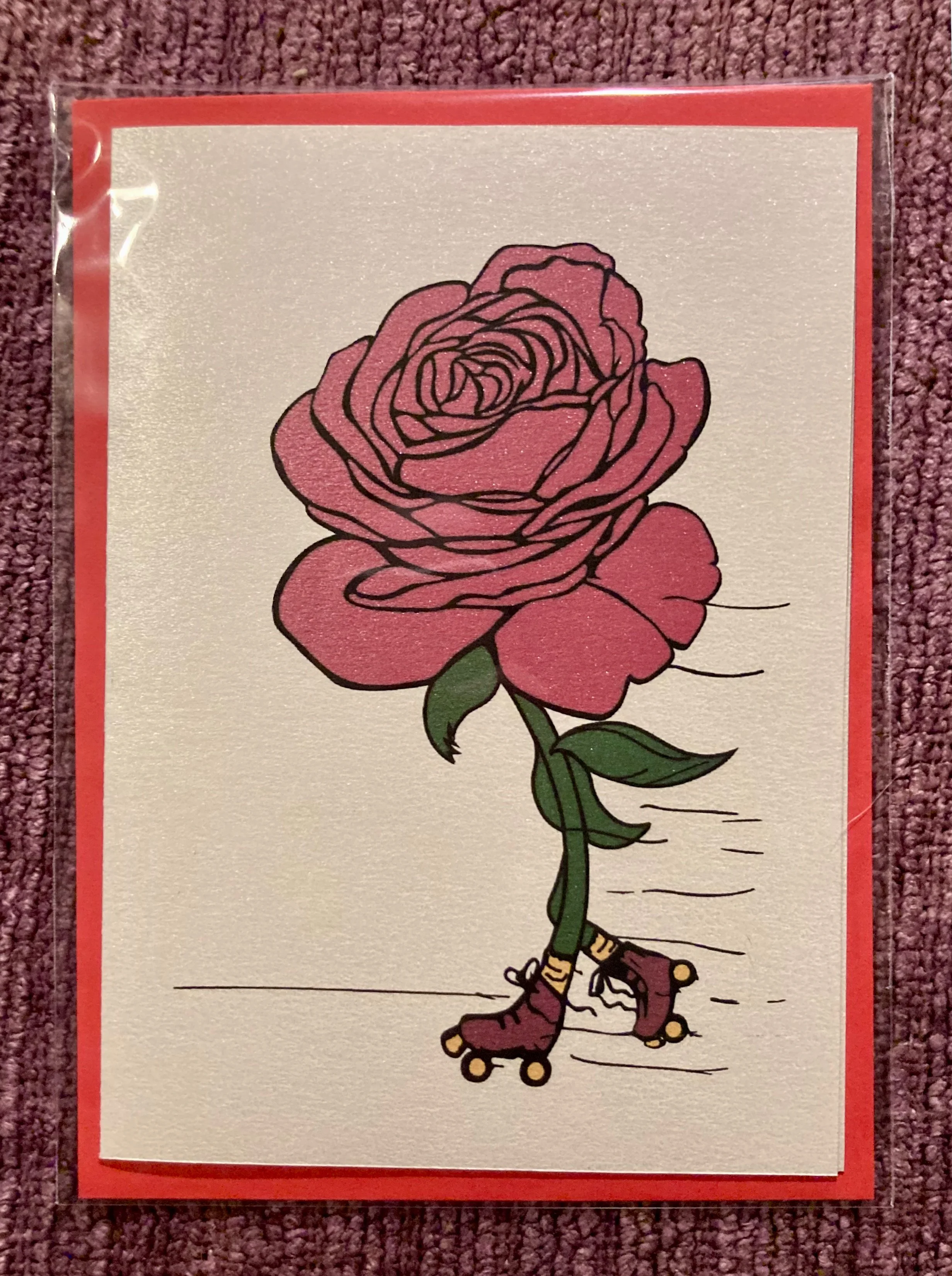 Shimmery Blank Inside Valentines Card