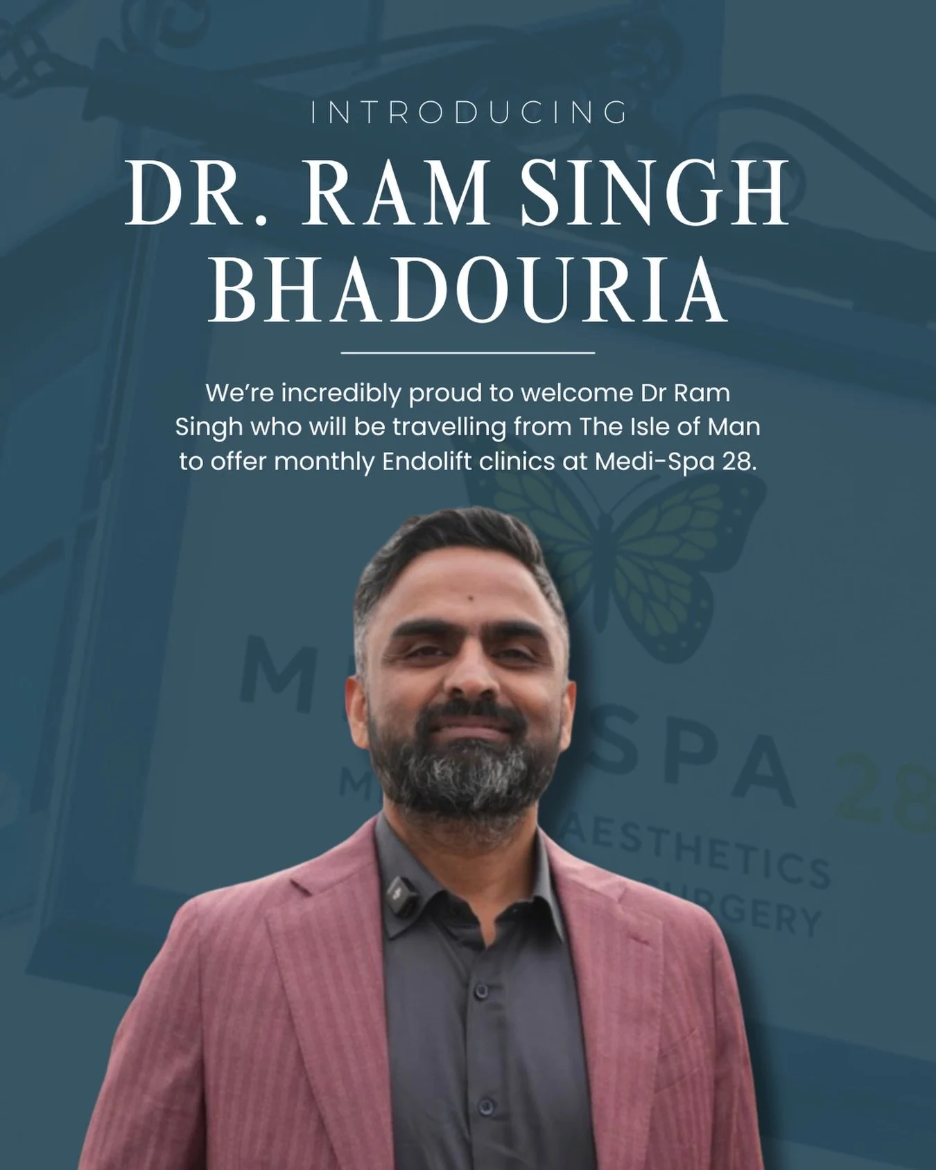 We&rsquo;re incredibly proud to welcome @drramaesthetics to Medi-Spa 28, where he will be travelling from the Isle of Man to offer monthly Endolift clinics.

Dr Ram is a GMC-registered doctor with extensive experience in advanced doctor-led aesthetic