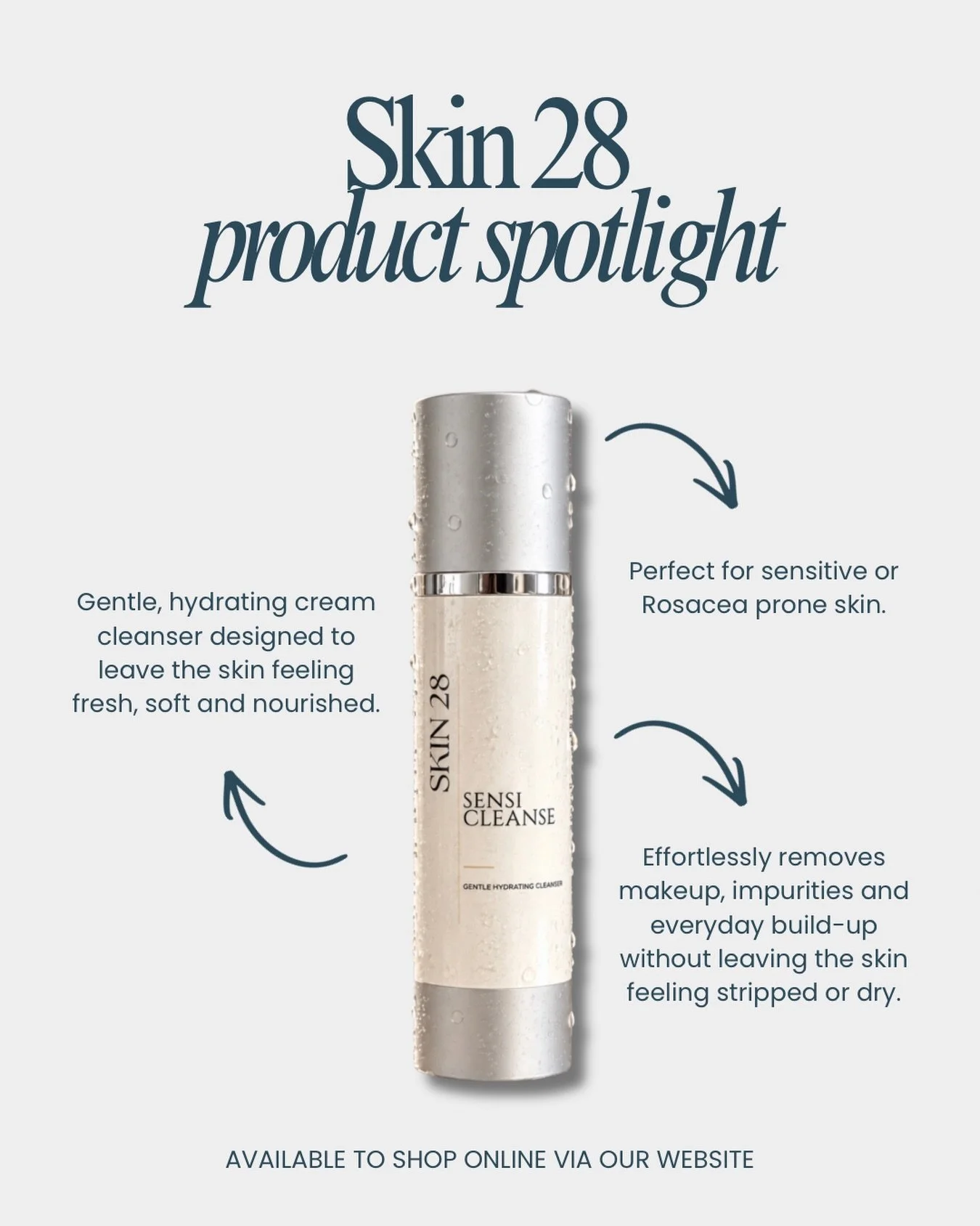 Product spotlight: Sensi Cleanse 🤍

A gentle, hydrating cream cleanser created to effectively remove makeup, impurities and everyday build-up while helping the skin feel soft, fresh and comfortable.

Ideal for sensitive or rosacea-prone skin, Sensi 