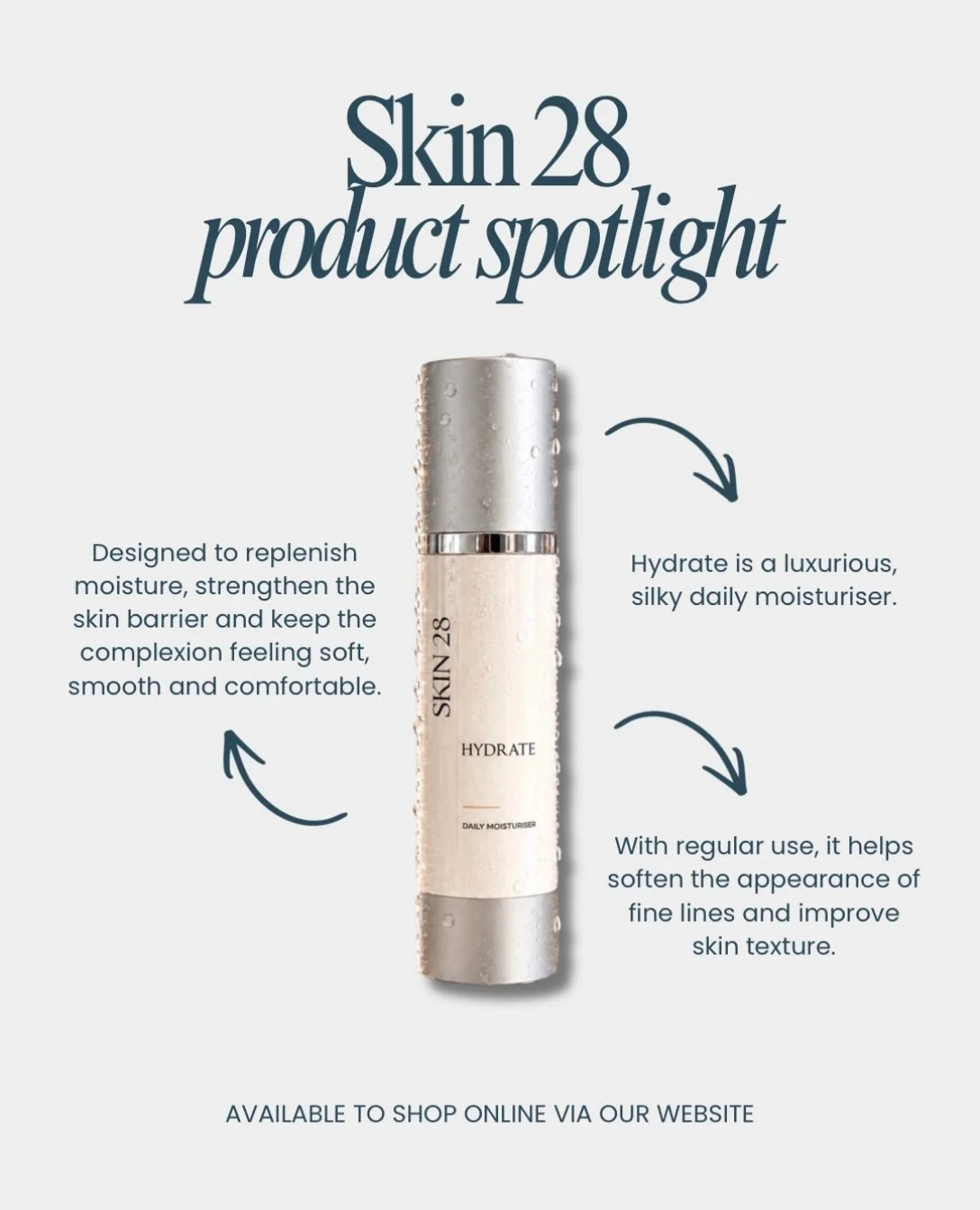 Hydrate is a luxurious, silky daily moisturiser designed to replenish moisture, strengthen the skin barrier and keep the complexion feeling soft, smooth and comfortable.

Formulated with Tara Seed Extract, Tripeptide-1, Tetrapeptide-7 and Vitamins B 