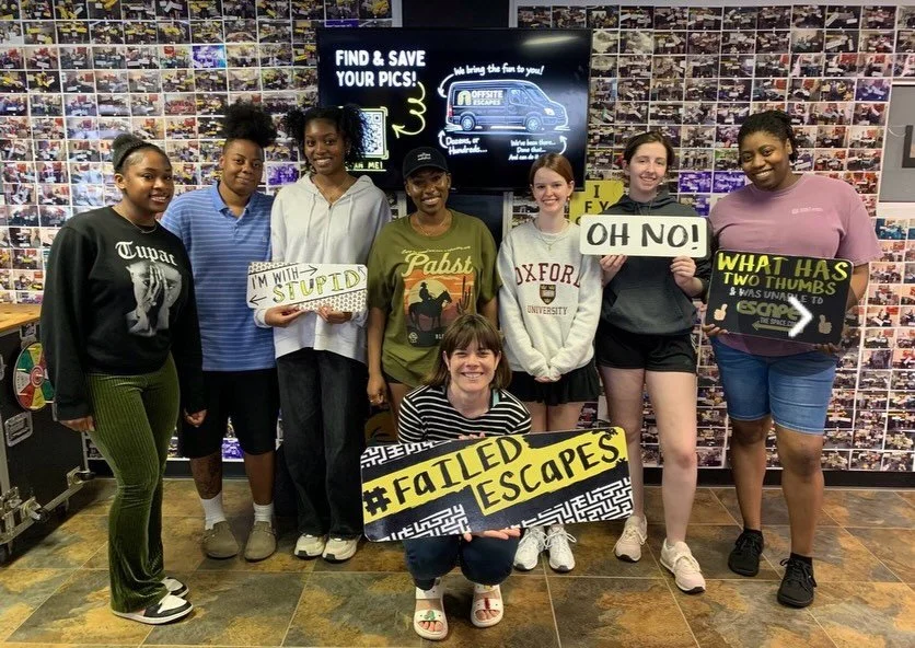 We ALMOST escaped! 😂 
Thank you @selorm.sy and @sydney.tashlein our lab social coordinators for organizing an escape room with @escapethespaceathens 🎉