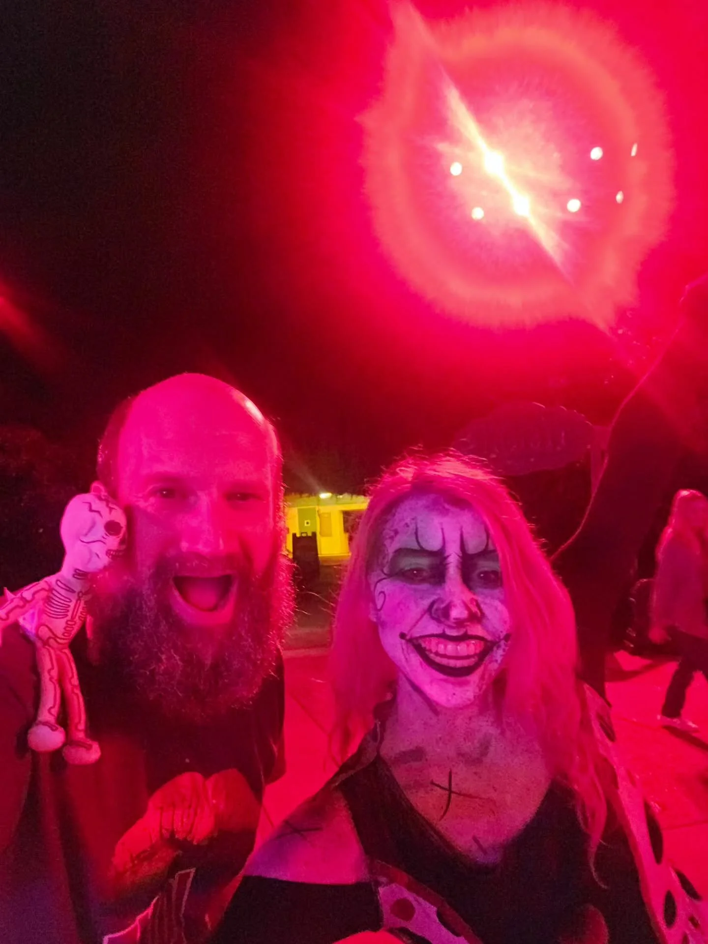 Another fun evening at @howloscreamsd featuring Franklin the Skeleton.