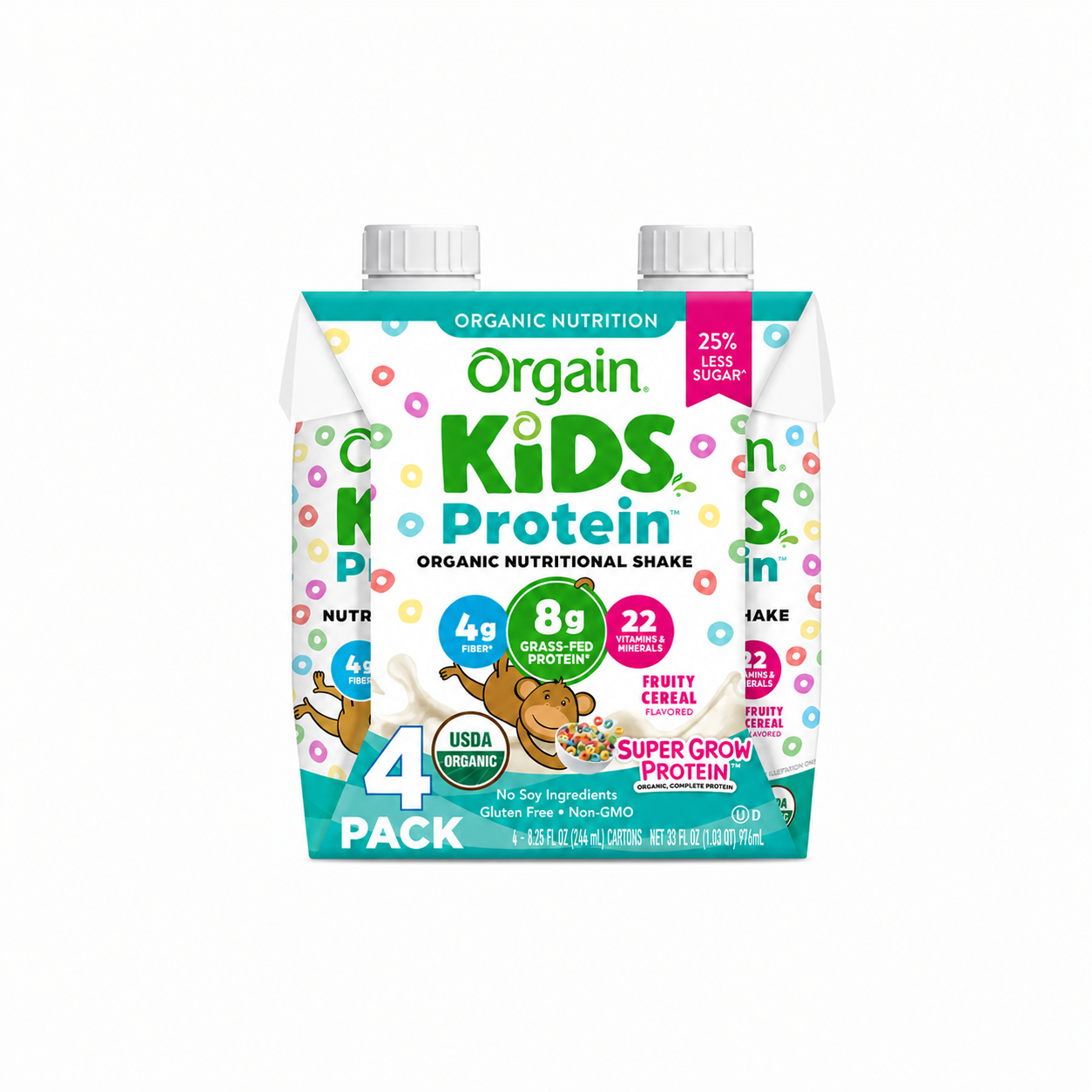 Orgain Organic Kids Vegan Nutritional Shake - 8 fl. oz, 4 ct