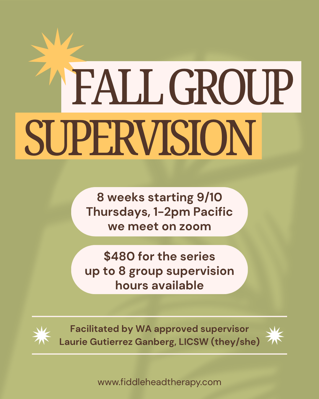 Fall 2026 Supervision Group Openings