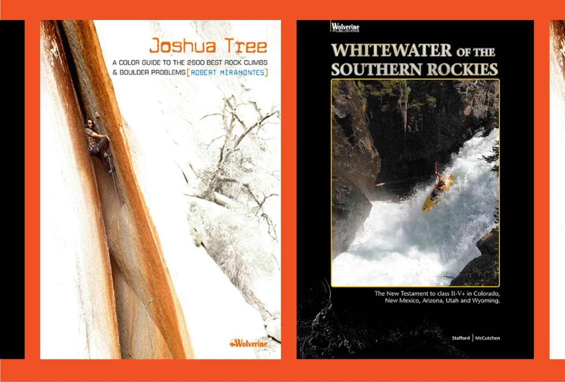Guidebooks covers of Joshua Tree and Whitewater of the Southern Rockies