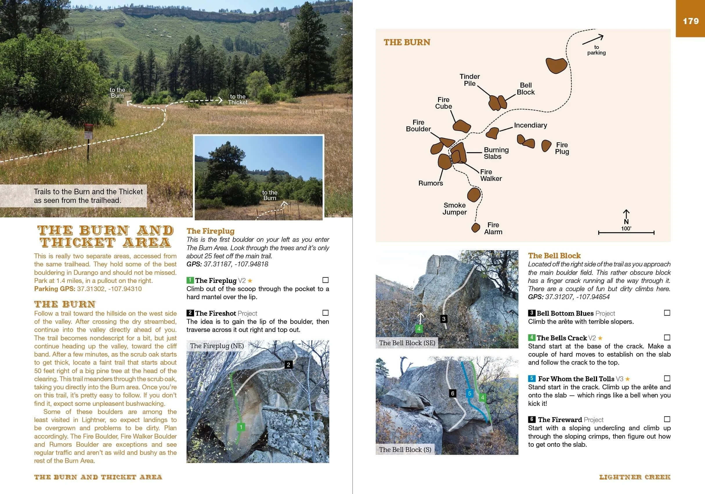 Image shows pages 178-179 with area intro, map, and beta photos.