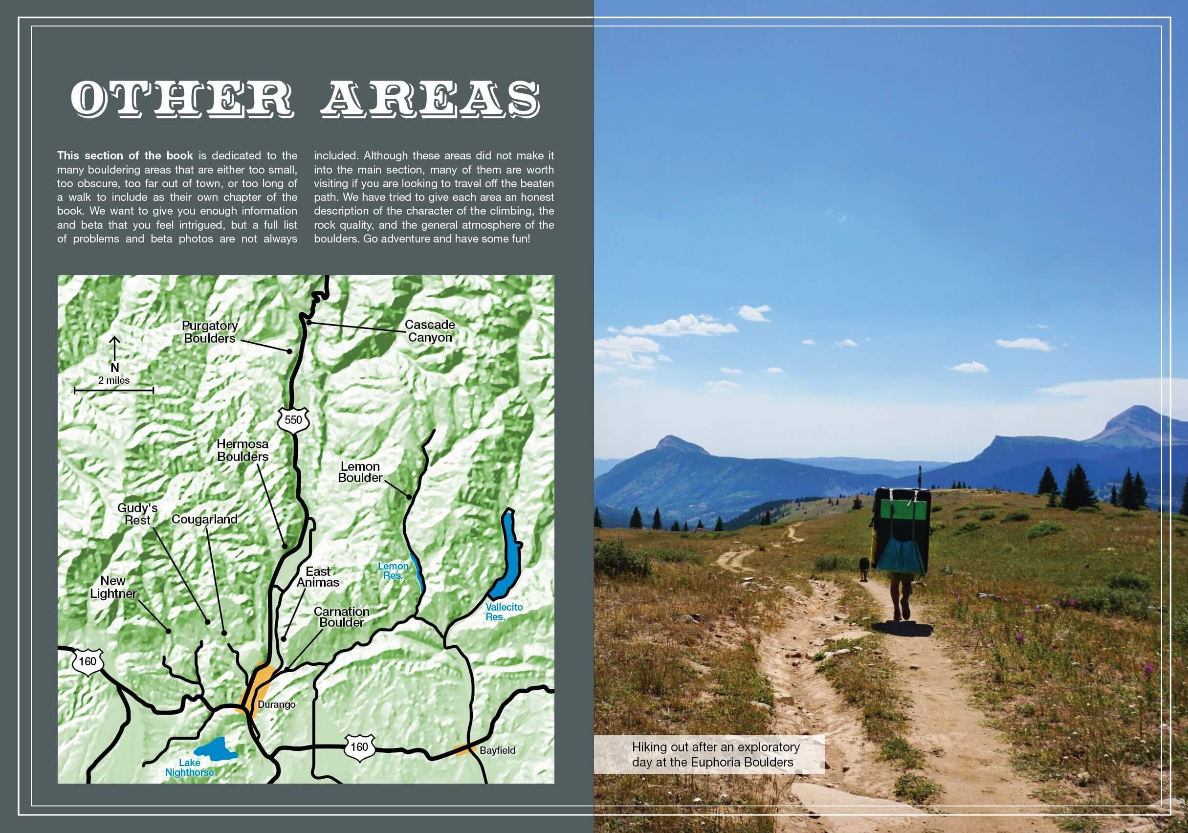 Image shows pages 288-289 with map and beta photo of the other areas.