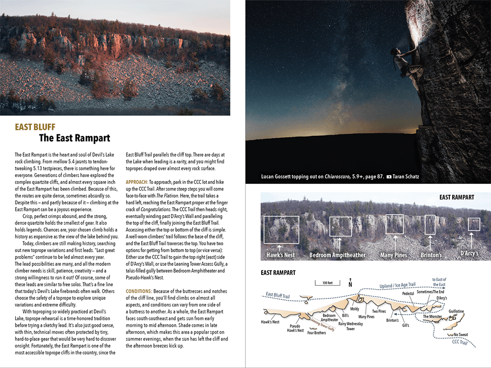 Chapter opener for the East Rampart section along with Birdseye view of map.