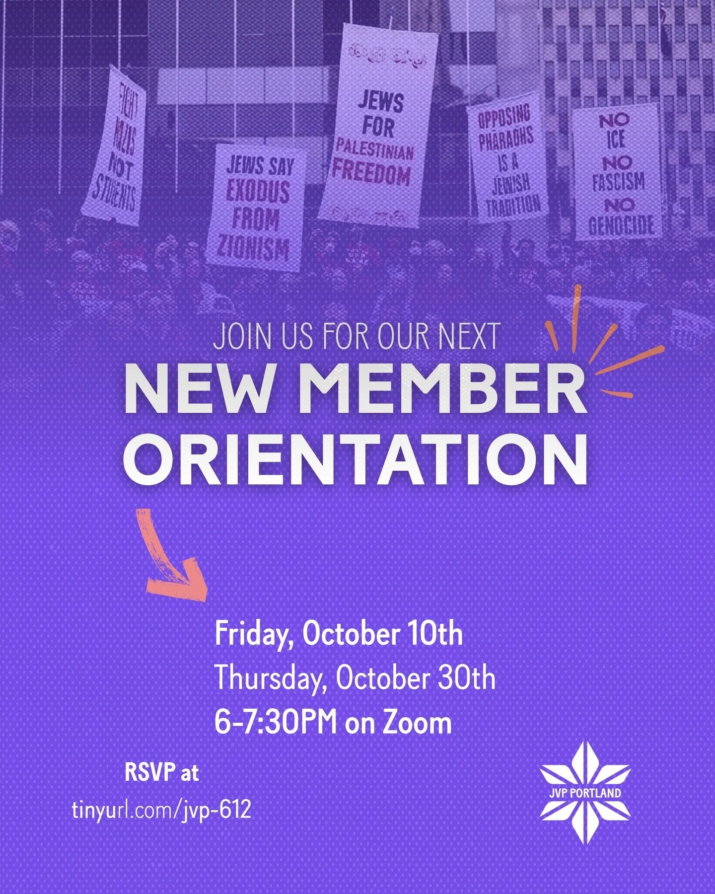 As the genocide in Gaza escalates, the need for collective action has never been greater. By growing our base of engaged members, we can deepen our impact and advance the movement together.
JOIN US! RSVP for JVP Portland’s New Member Orientati