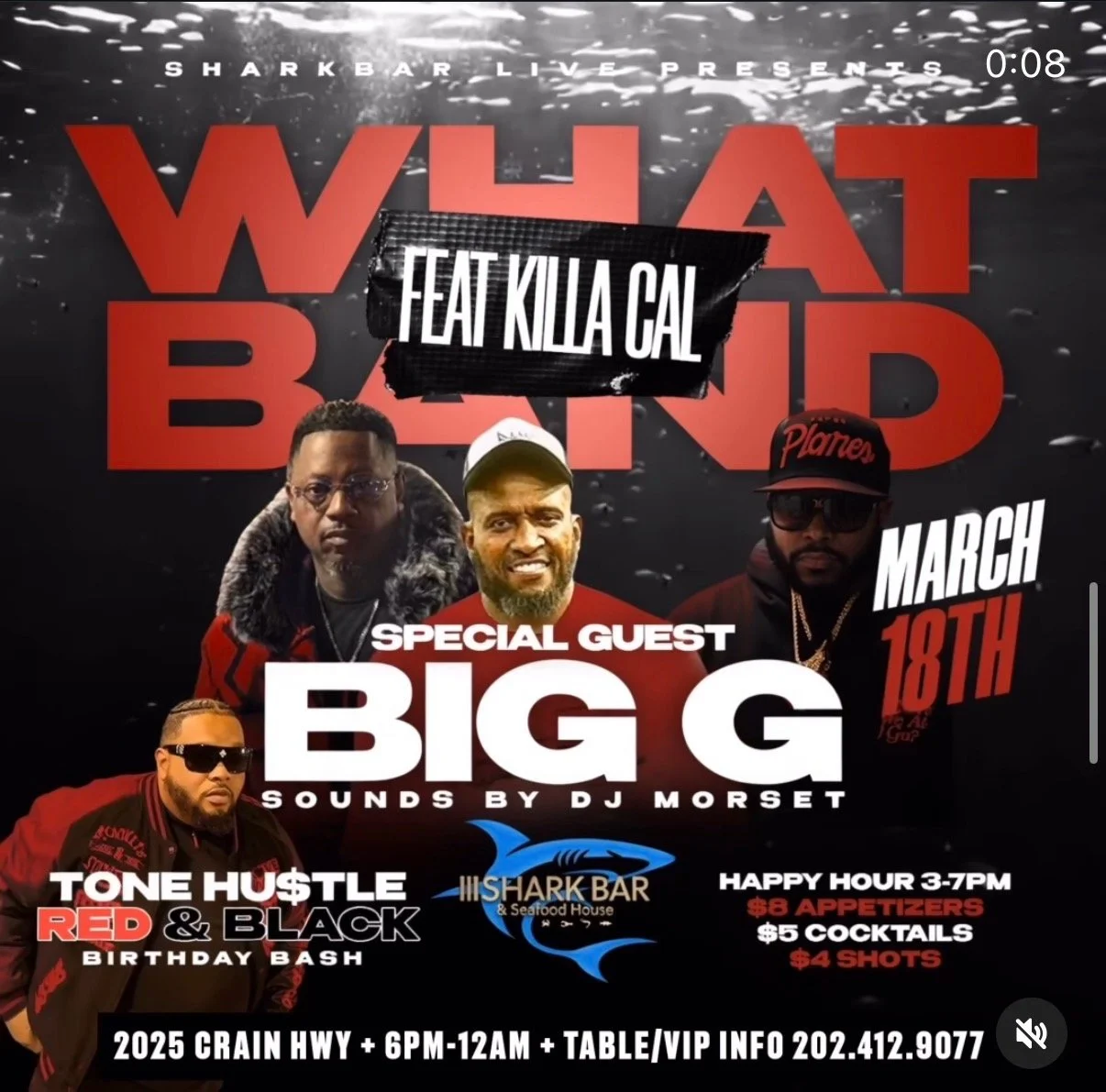 WEDNESDAY CRANK W/WHAT BAND &amp; KILLA CAL &amp; SPECIAL GUEST BIG G