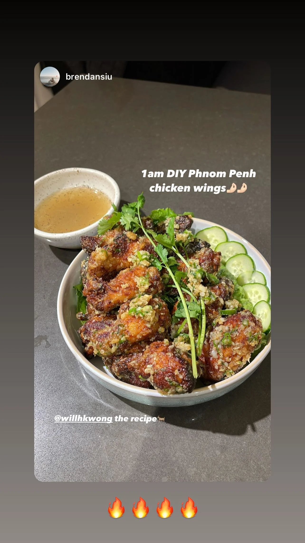 A follower's Phnom Penh wings, shared on Instagram