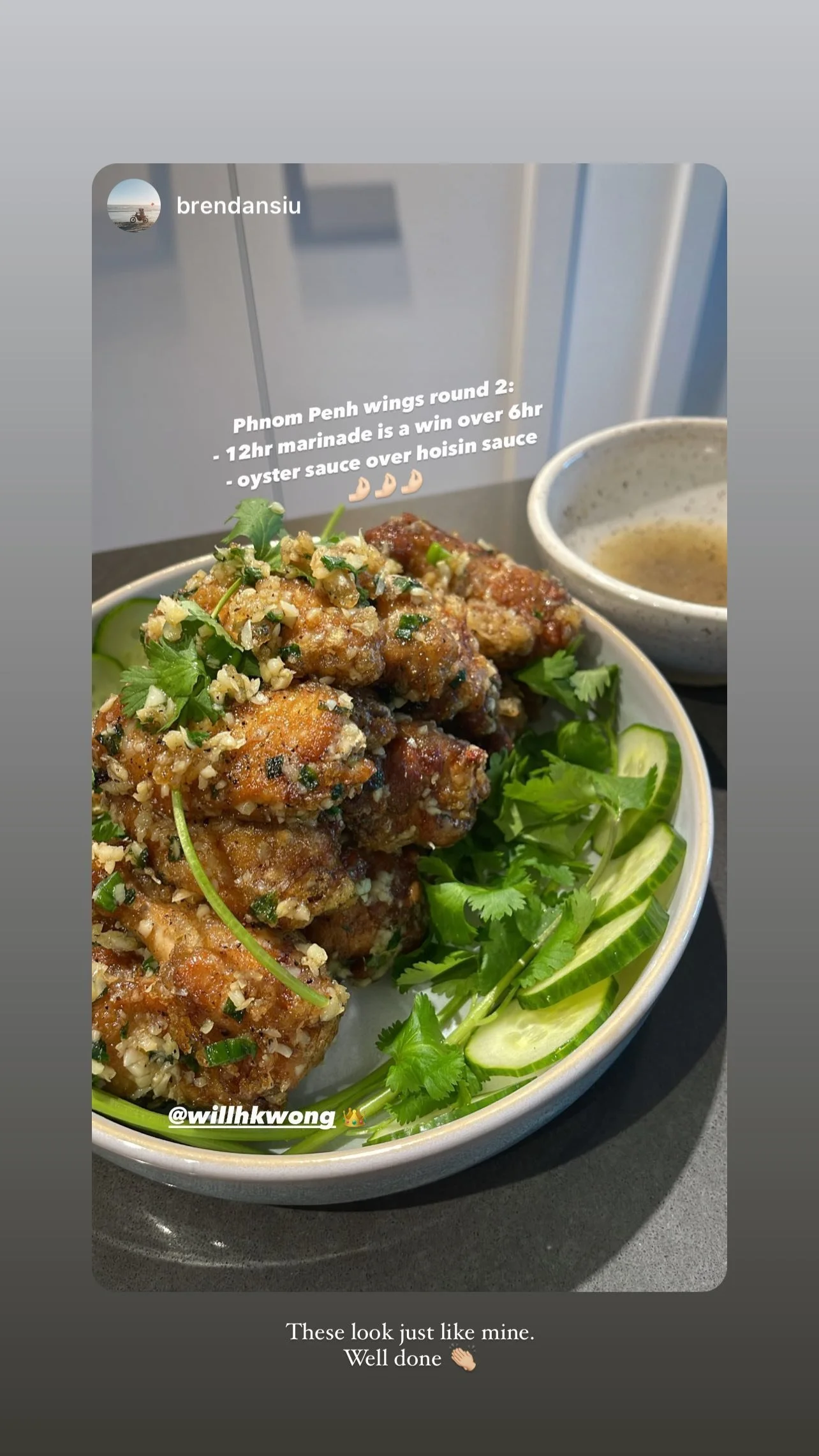 A follower's Phnom Penh wings, shared on Instagram