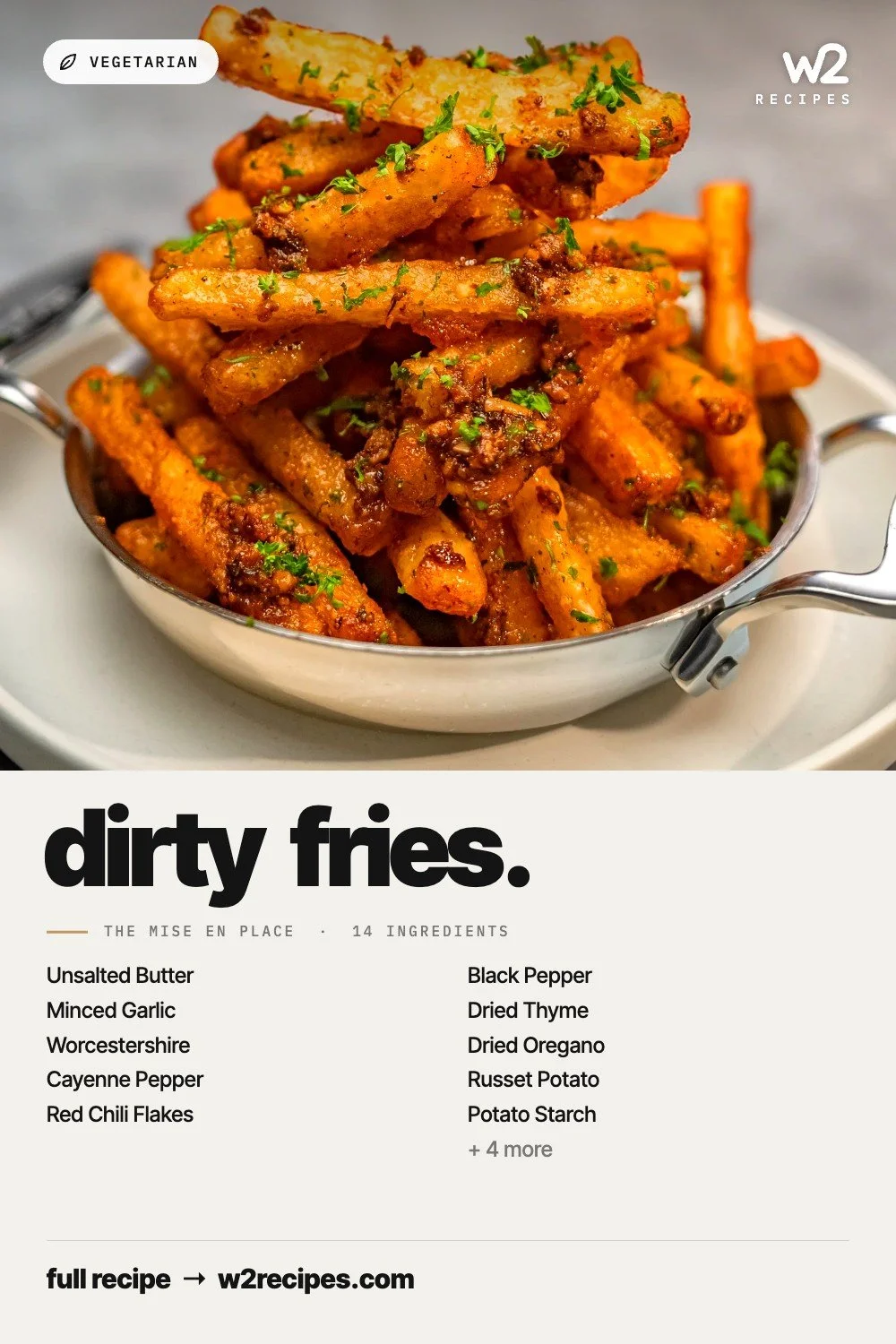 Dirty Fries recipe — Pinterest pin with ingredient list | W2 RECIPES