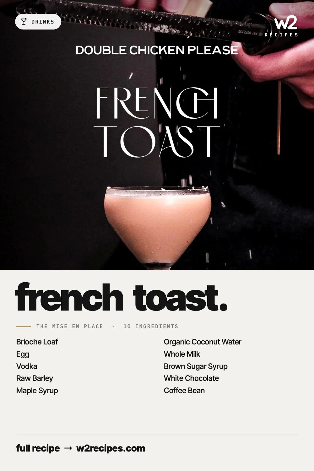 French Toast recipe — Pinterest pin with ingredient list | W2 RECIPES