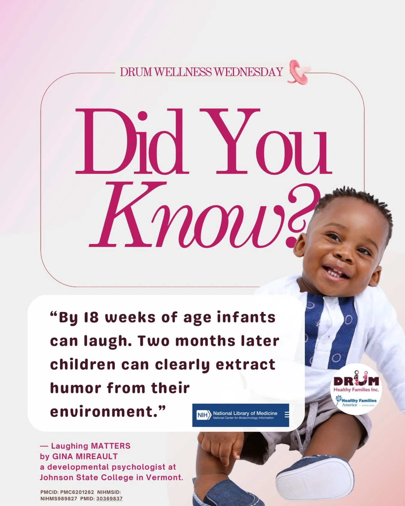 It&rsquo;s never too late for a good laugh! 
Have you laughed today? There are so many benefits of laughter for our mental health.

Did you know, scientifically infants and toddlers can understand humor?
&ldquo;By 18 weeks of age infants can laugh. T