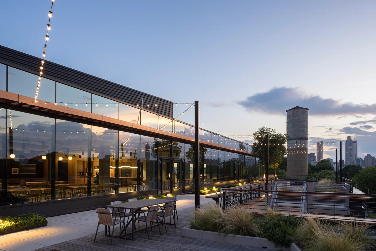 Rooftop terrace at Rivian's East Coast headquarters