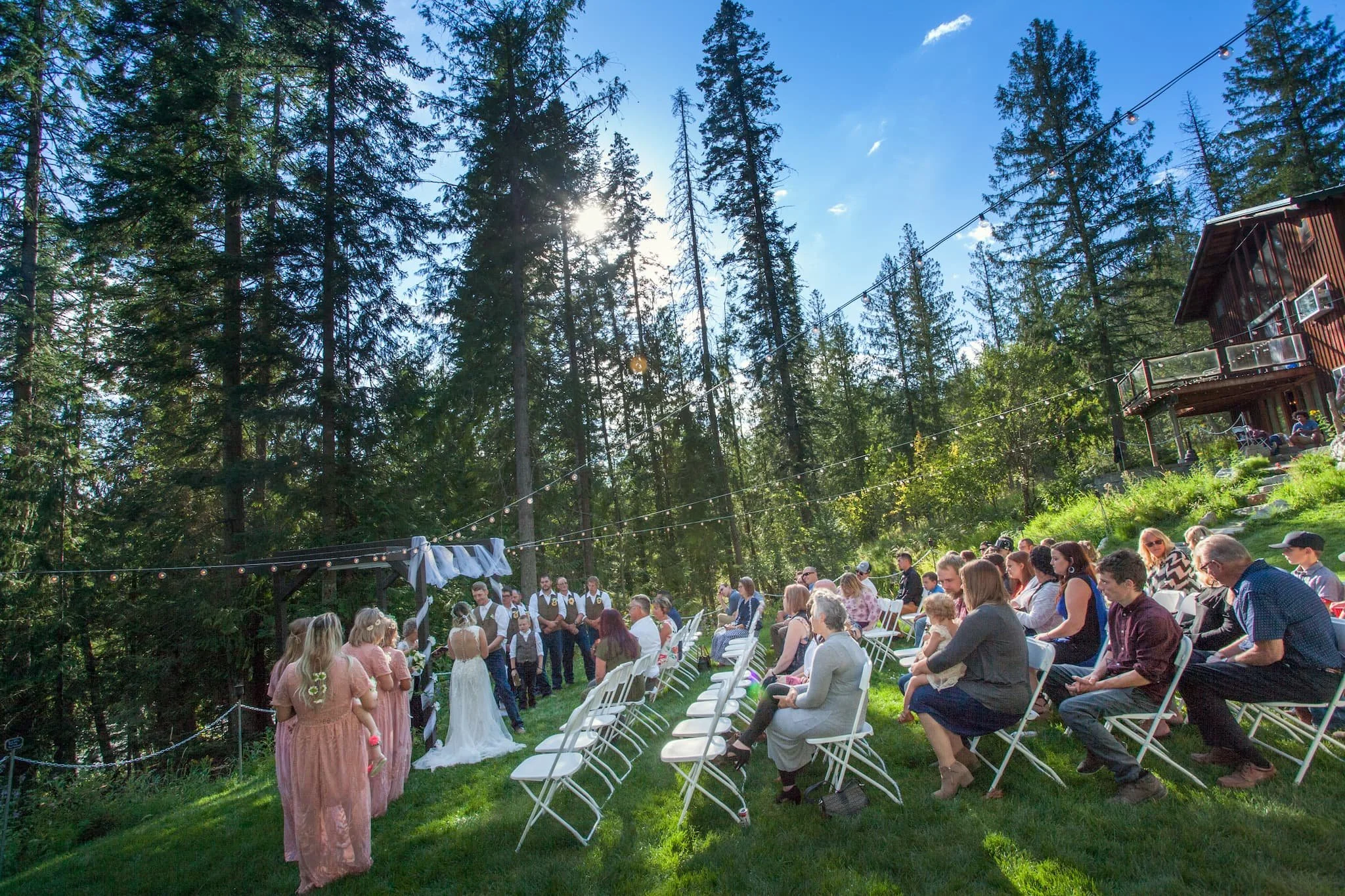 This natural beautiful venue hosts up to 125 guests on the rives edge in Priest River, Idaho