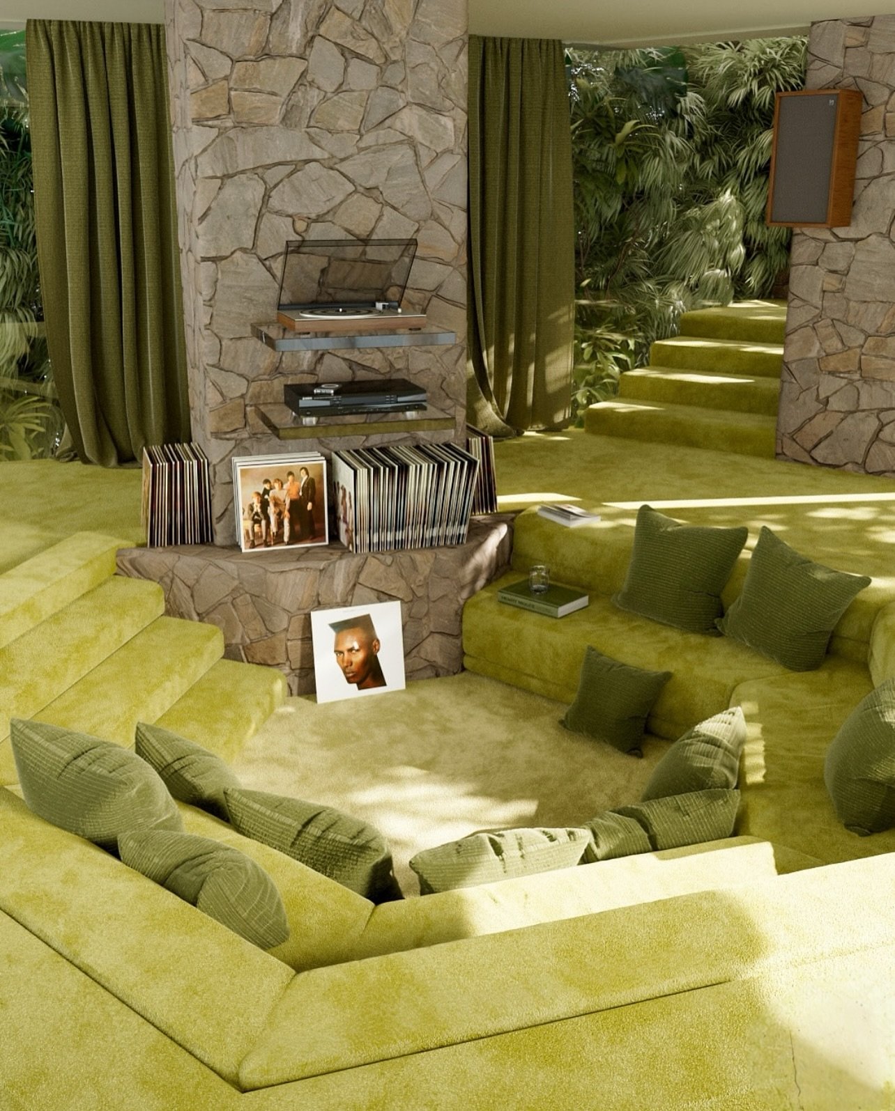 capturing the mood every time @joemortell nevada house inspired by fred hudson&rsquo;s 1972 architectural design 🫒🪩🍸✨ side note &bull; the brief for the studio was a 70s sunroom because nostalgia is my roman empire (a double pisces) &amp; I feel l