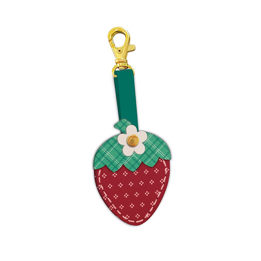 Berry & Sage Leather Strawberry Charm