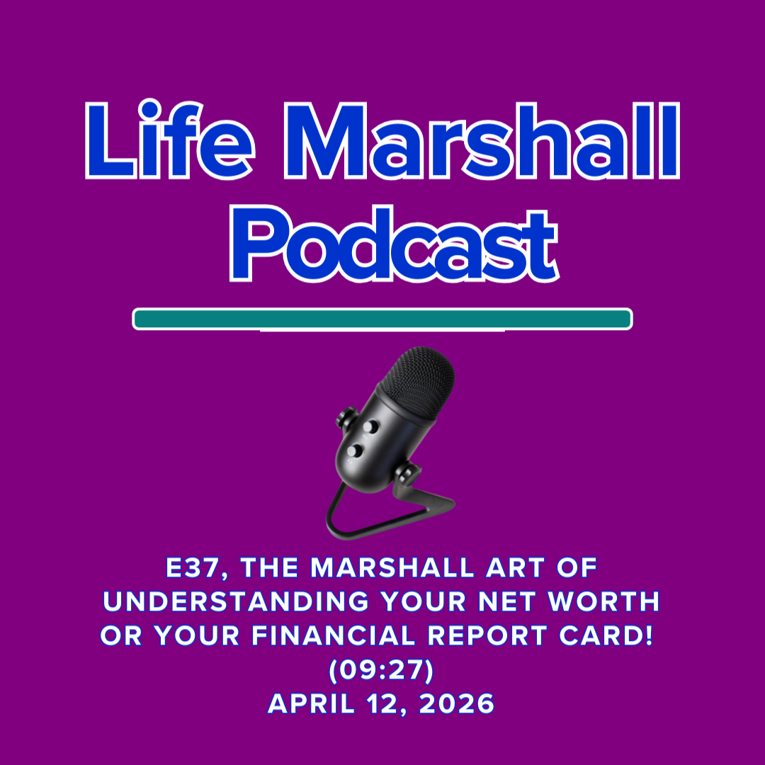 Episode 37, The Marshall Art of understanding your net worth OR your financial report card!