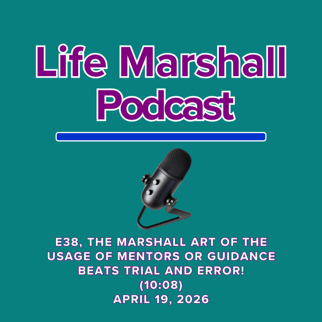 Episode 38, The Marshall Art of the usage of mentors OR guidance beats trial and error!