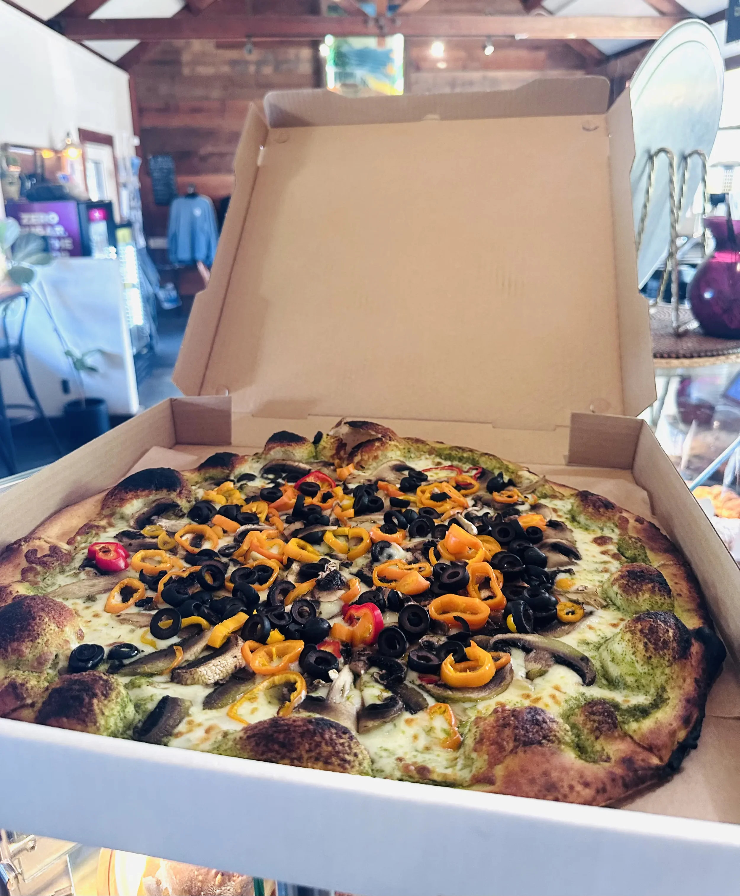 Freshly baked pizza from Gold Coast Coffee and Bakery