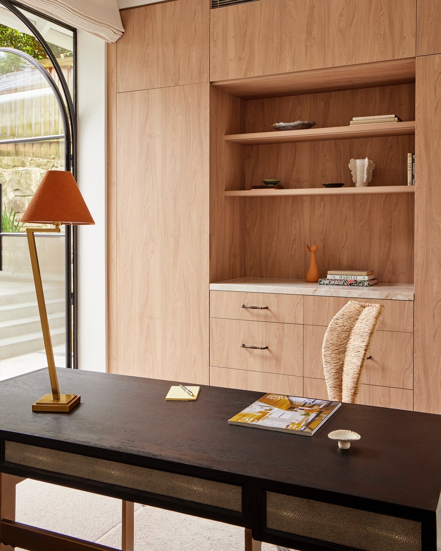 A study shaped by materiality and mood.
Natural textures and sculptural lines set the tone &mdash; Delwood House, where work settles into a quiet ritual.

Interior Design / Build / Management: @brothernature___ 
Interior Consulting / Furniture / Styl