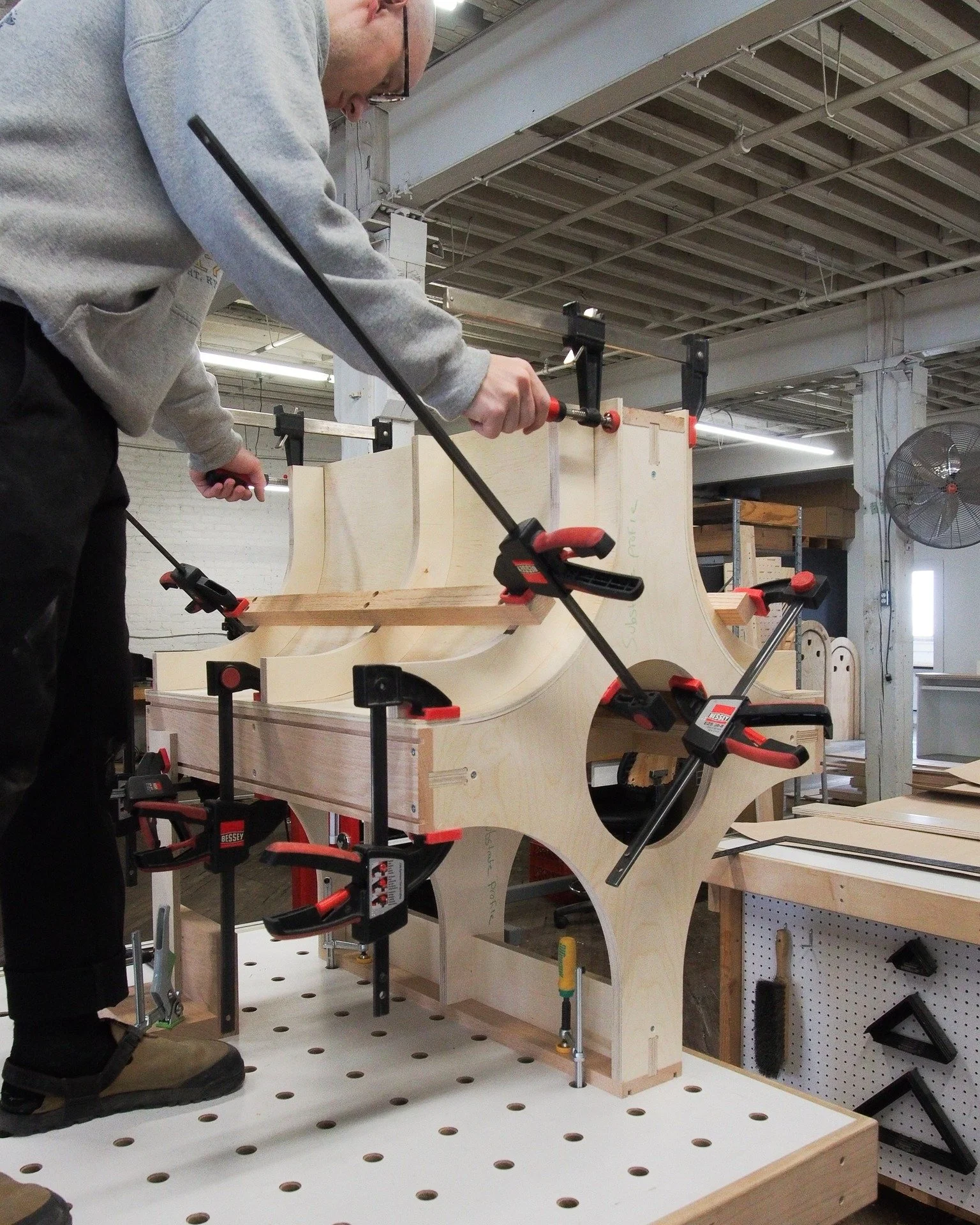 James got to flex his engineering brain with this complex table base. We love a good challenge, and this shape was a fun one to tackle. Stay tuned for the finished result!