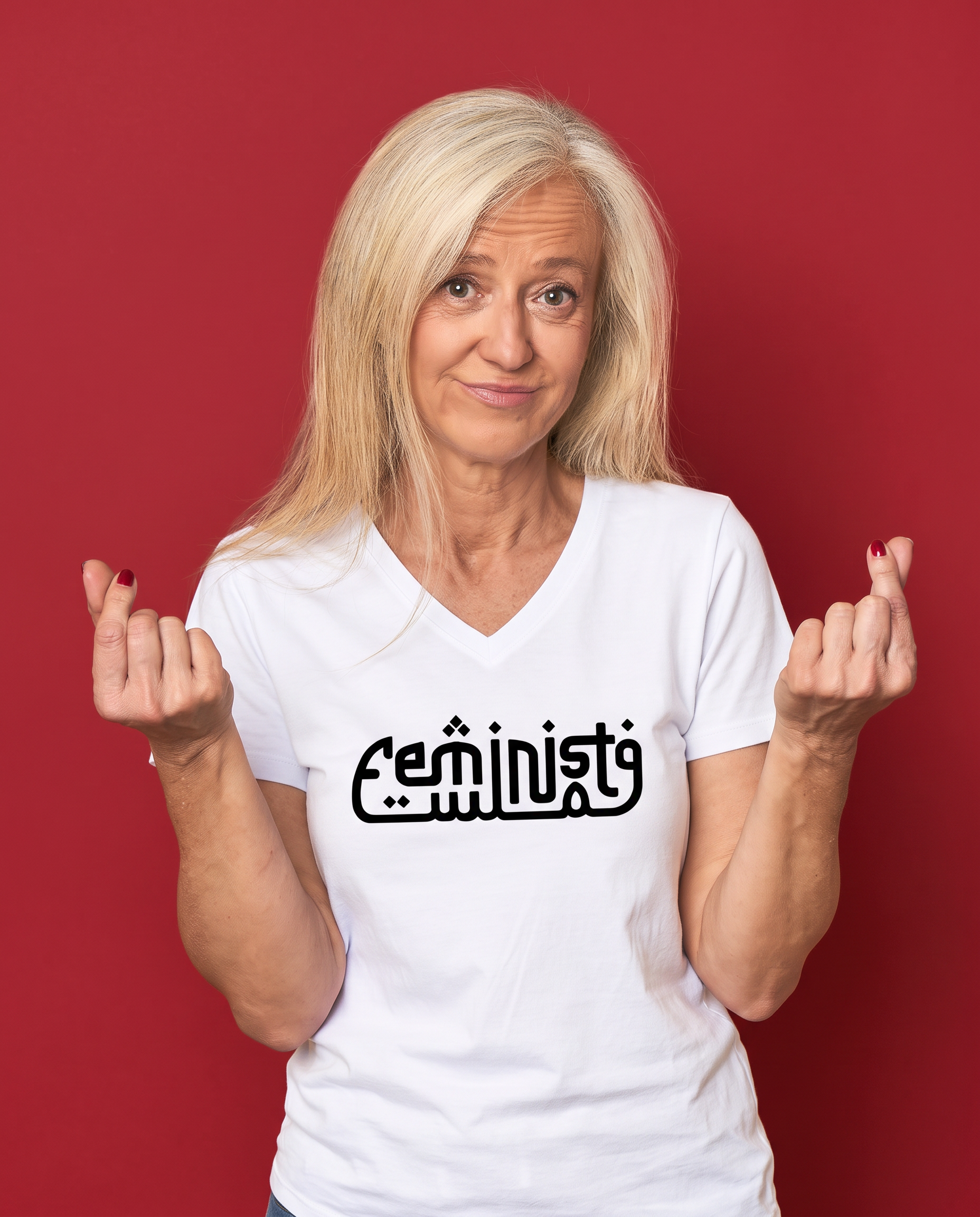 The Dual-Language Feminist V-Neck Tee